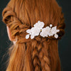 handmade clay rose floral gold wedding hair comb, twigs & honey