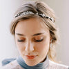 rigid sparkly crystal cluster gold or silver bridal hair halo headband, twigs and honey