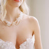 handmade choker pearl and silk petal wedding necklace, twigs and honey