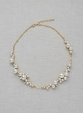 short gold or silver pearl bridal necklace, twigs and honey