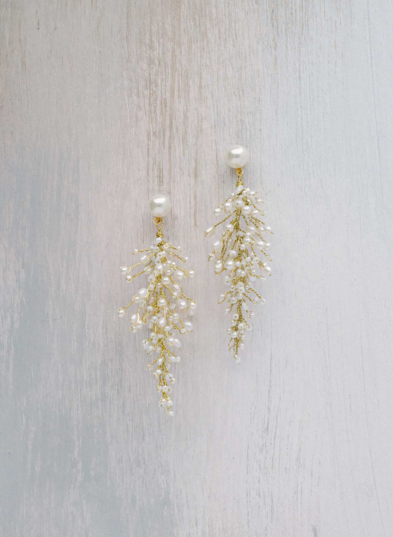 Pearl wisteria bridal earrings - Style #2429