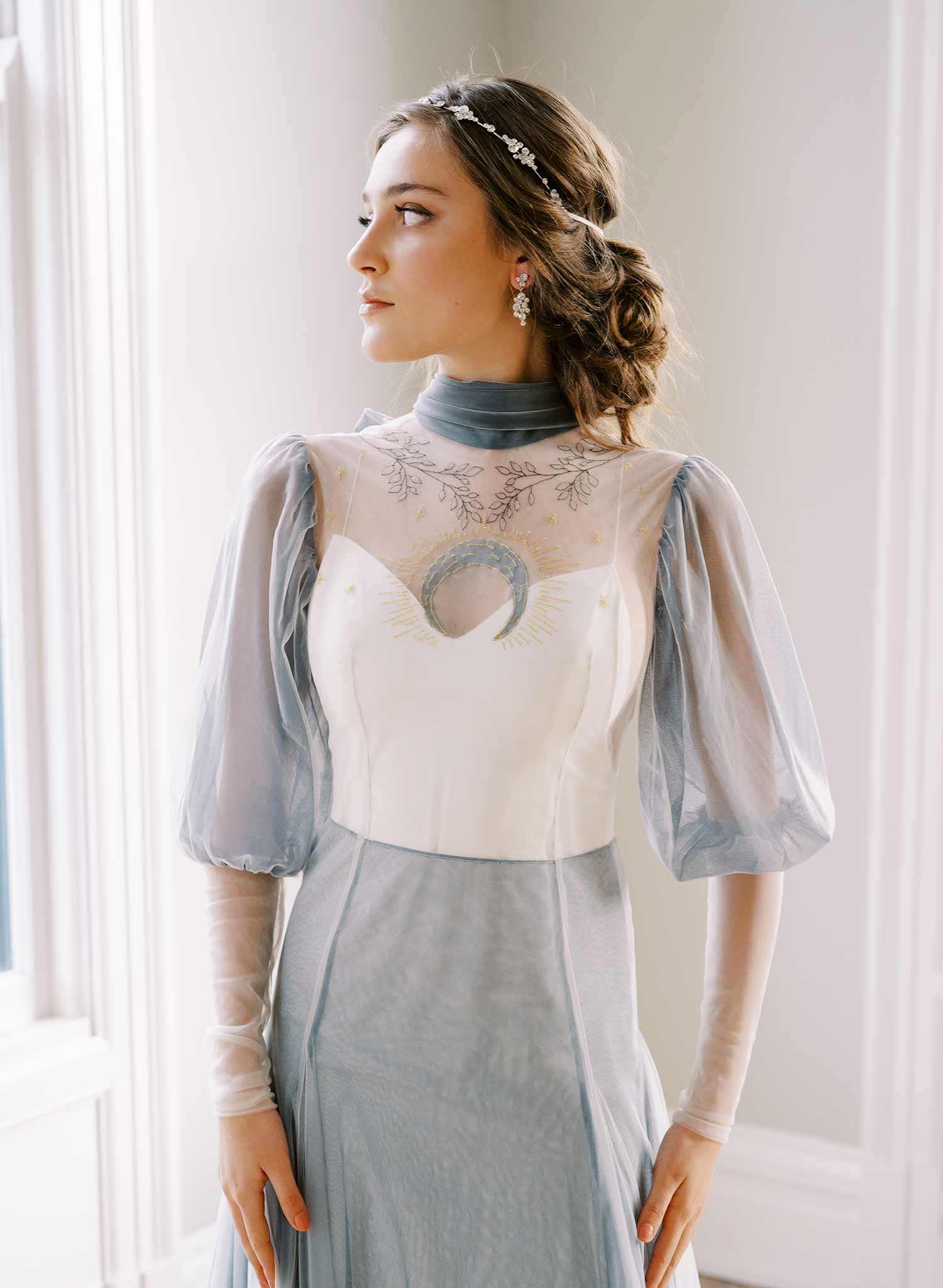 sparkly crystal gold and silver dangle bridal earrings, twigs & honey