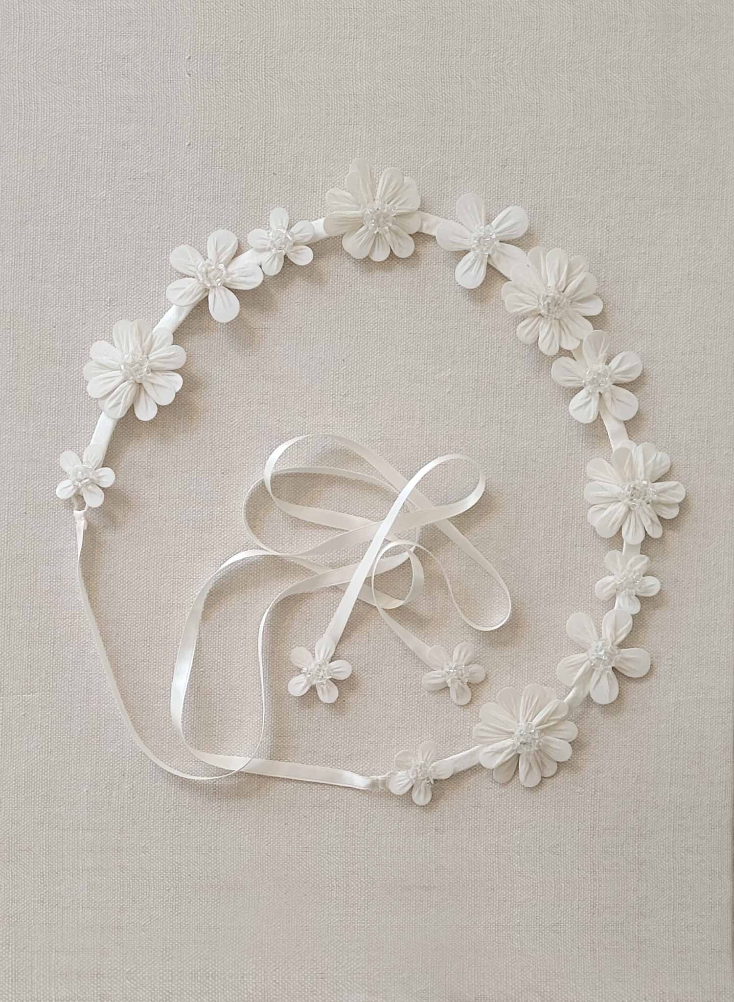 Embroidered primrose blossom bridal sash - Style #2440