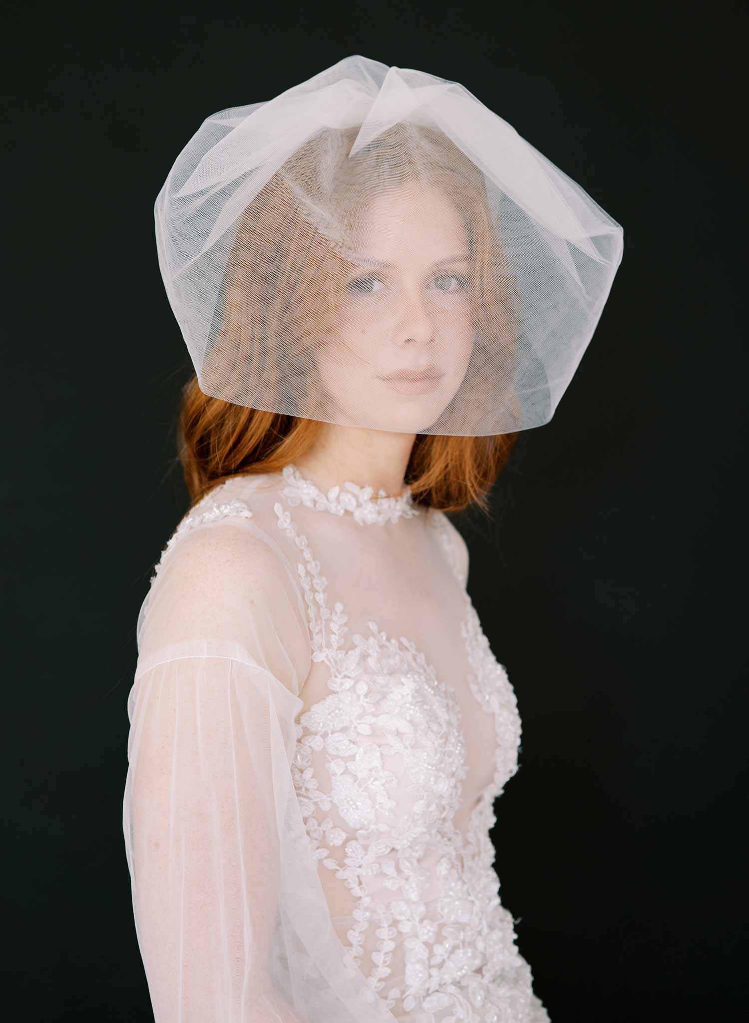 Full coverage double layer tulle birdcage veil - Style #2442