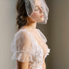 small tulle birdcage bridal veil with pearls, twigs & honey