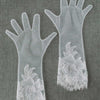 short floral french lace tulle wedding gloves, twigs and honey
