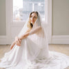 clear droplet white tulle bridal veil with blusher, twigs & honey