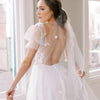 floral embroidered train bridal veil, twigs & honey