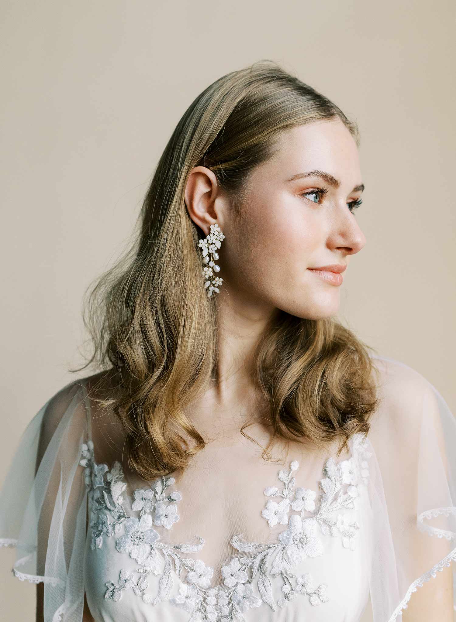 Branch inspired opal crystal and spray earrings. Bridal or wedding jewelry. By Twigs & Honey