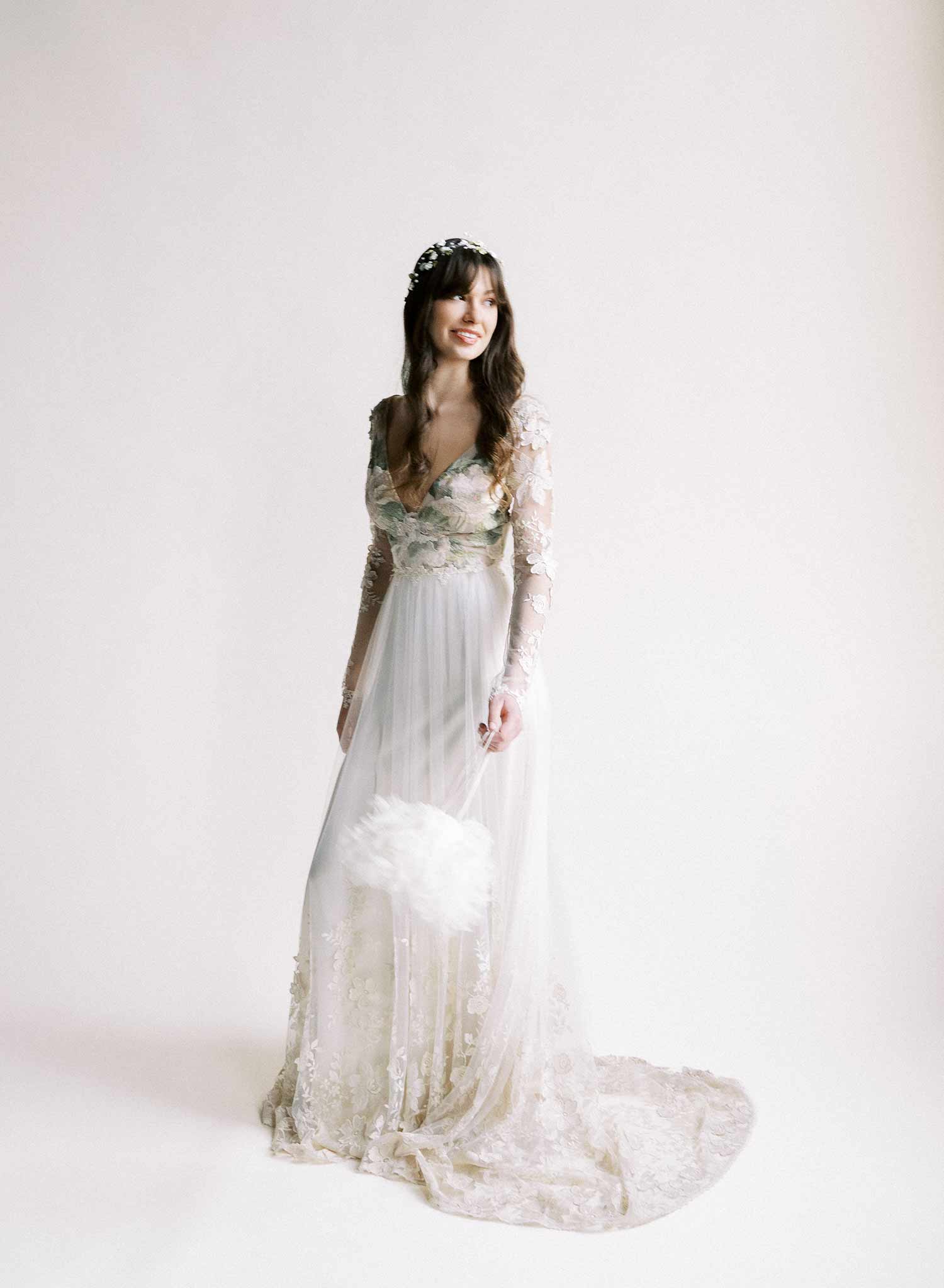 Silk petal and flower bridal purse, bag, with drawstrings. Silk pouch by Twigs & Honey