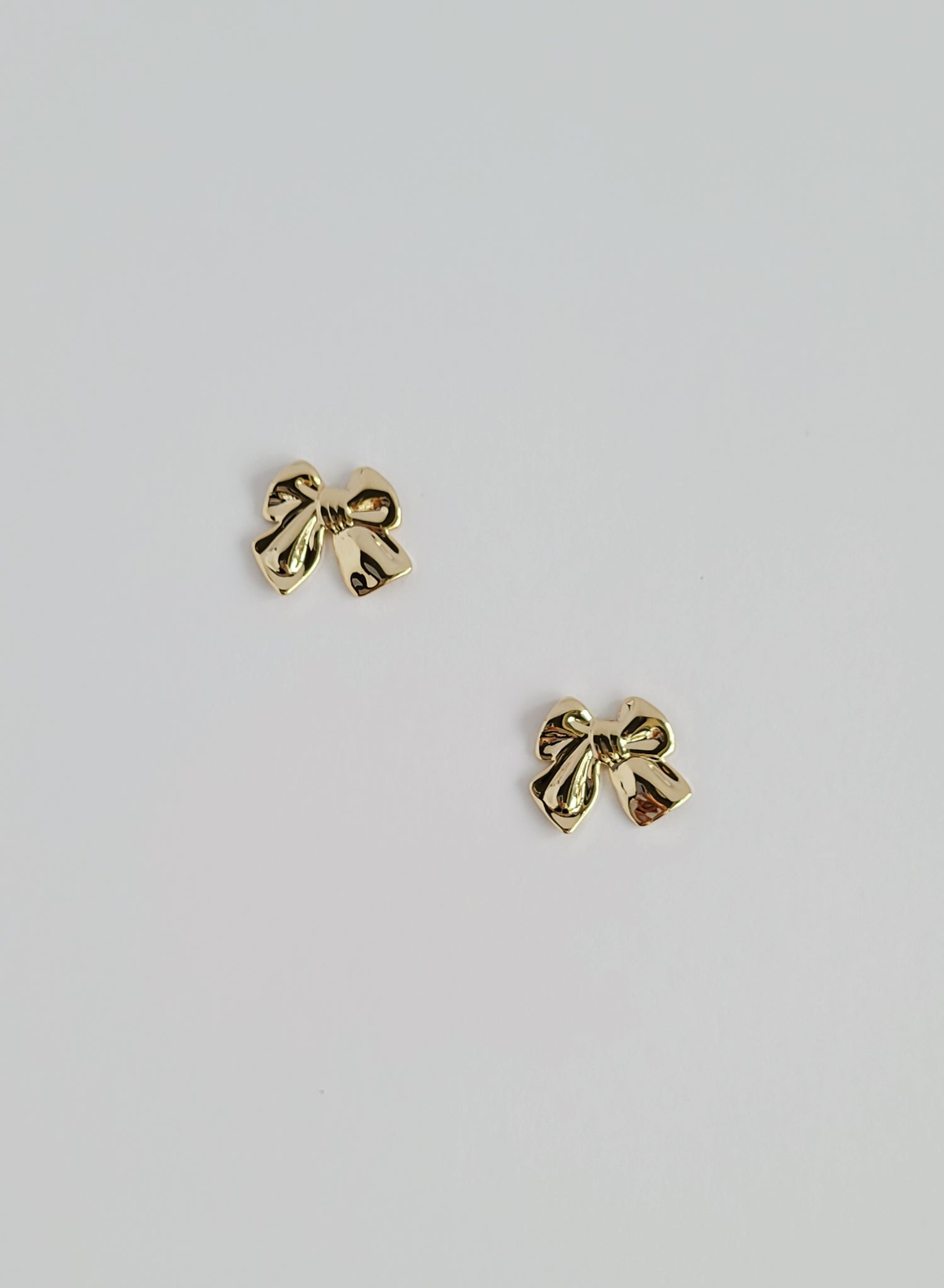 Petite bridal earrings. Gold bows with post backs by Twigs & honey