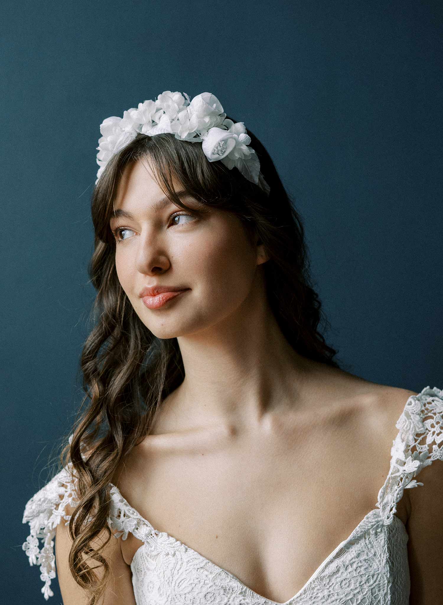 Handmade silk rose flower bridal tiara, headband by Twigs & Honey