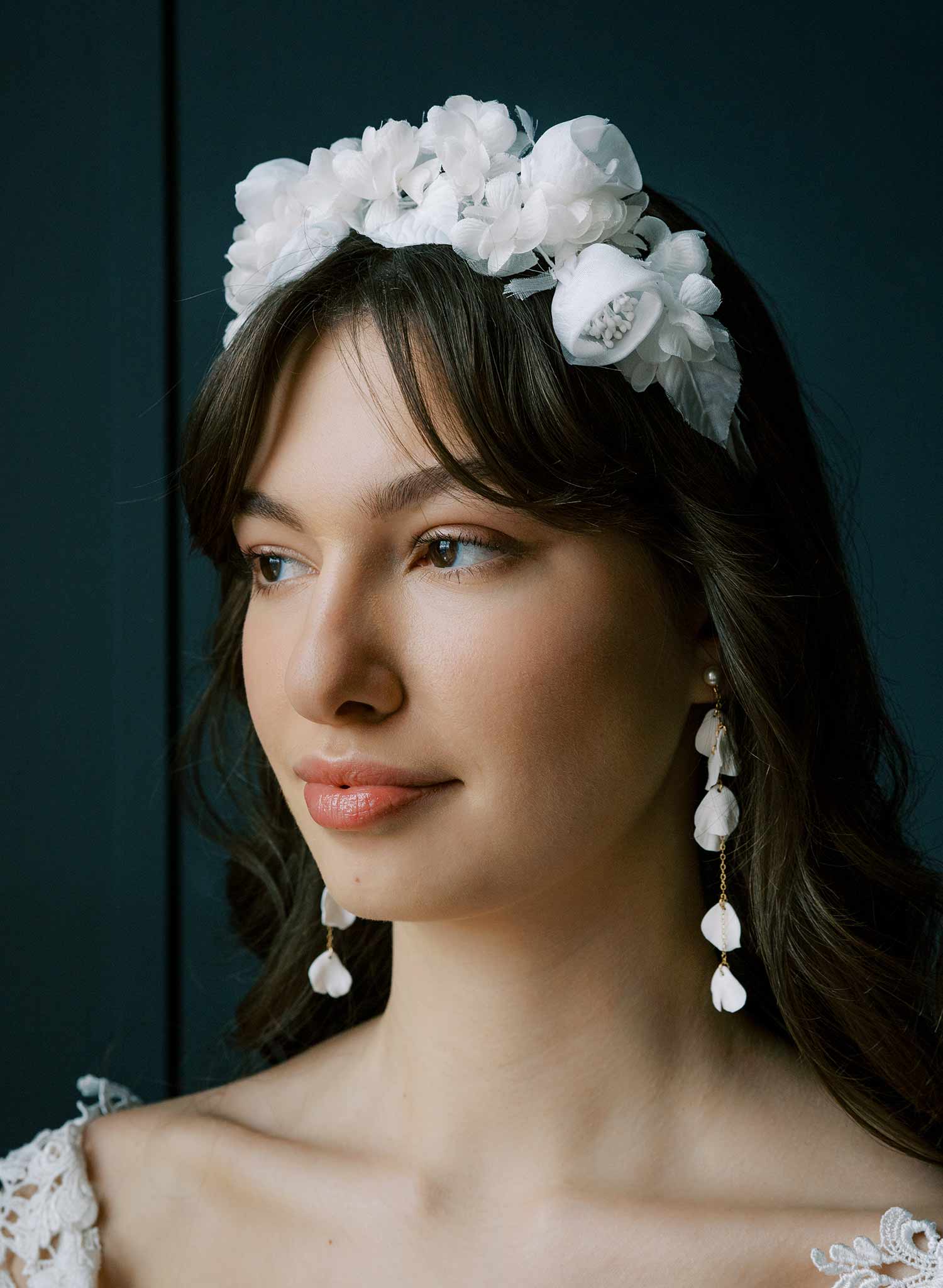 Handmade silk rose flower bridal tiara, headband by Twigs & Honey