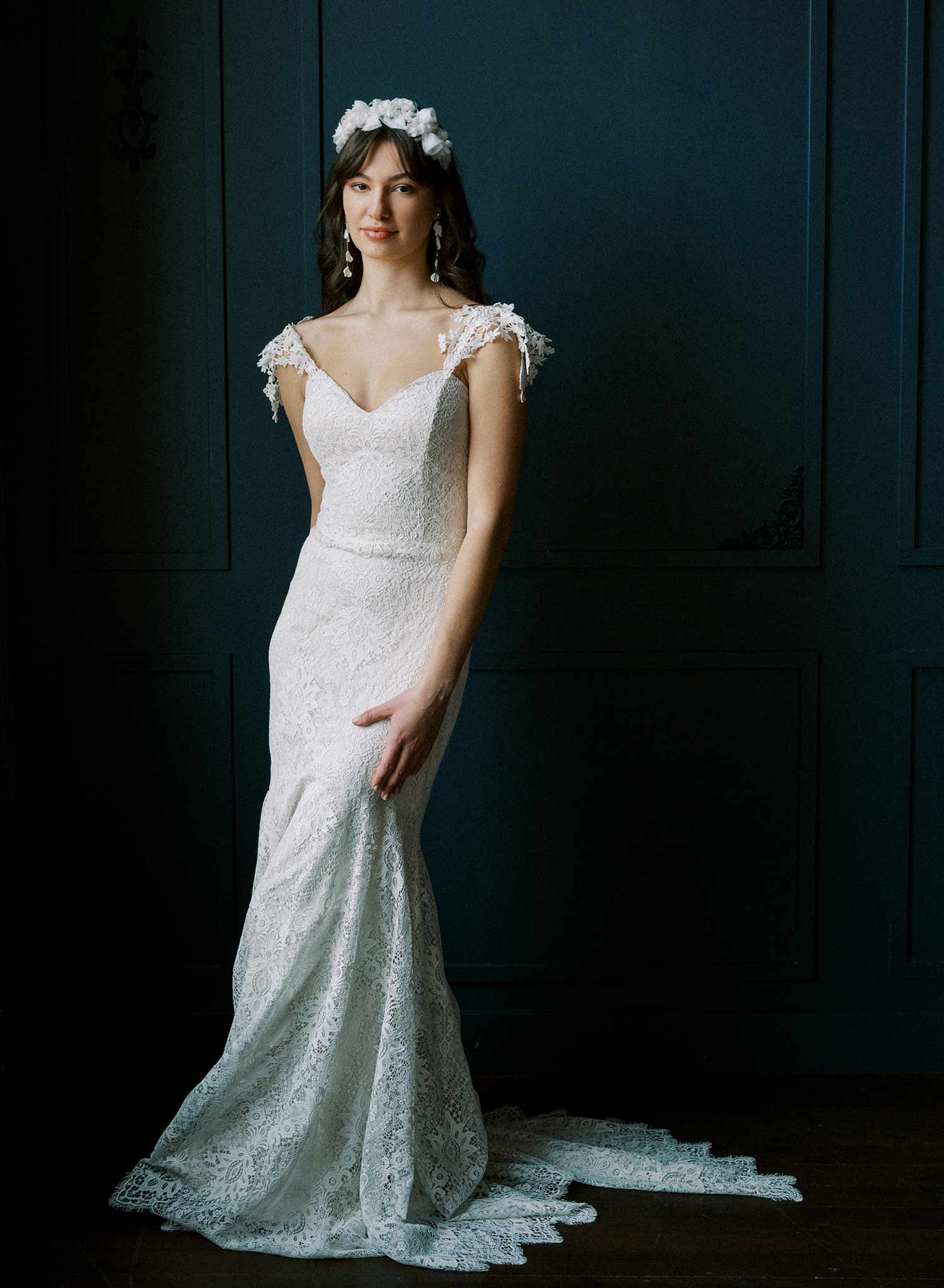 Handmade silk rose flower bridal tiara, headband by Twigs & Honey