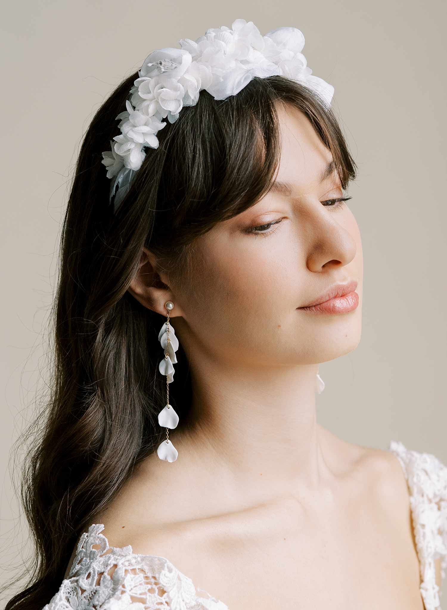 Handmade silk rose flower bridal tiara, headband by Twigs & Honey