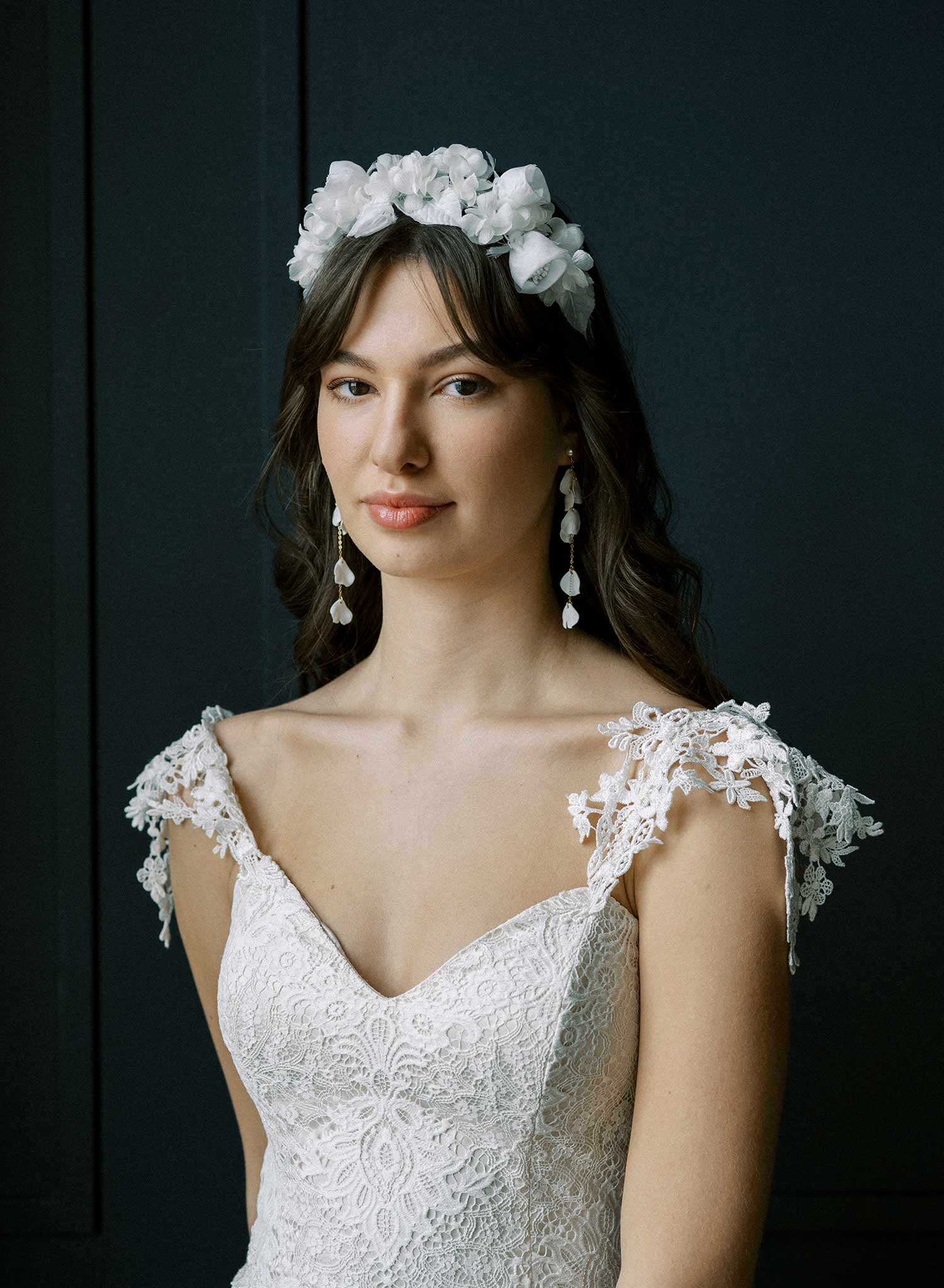 Handmade silk rose flower bridal tiara, headband by Twigs & Honey