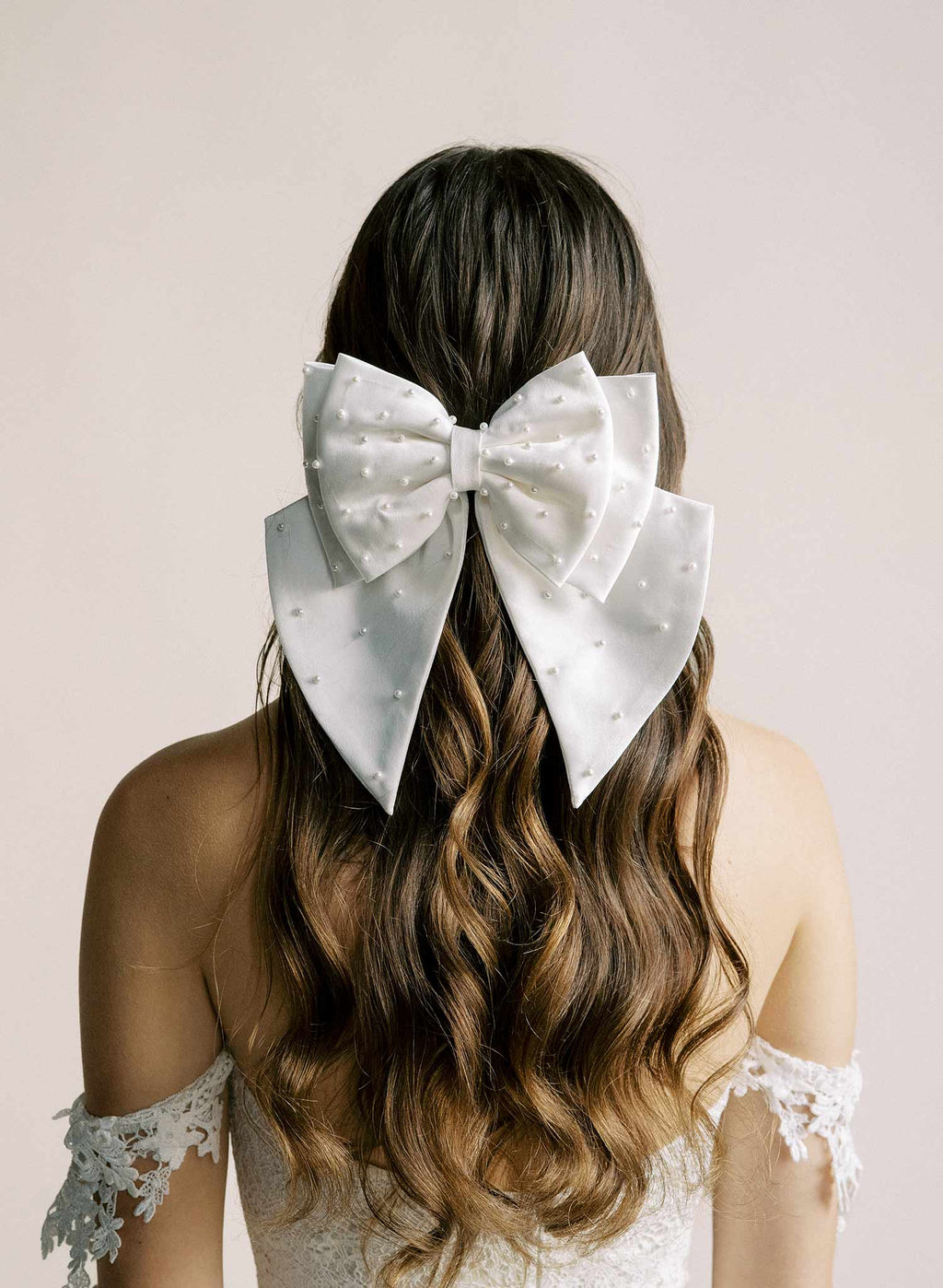 ? Rhinestone Pearl Bow Hair Clip Amazon.com : Jumwrit Big Hair Bow Rhinestone Pearl Hair  main image 3