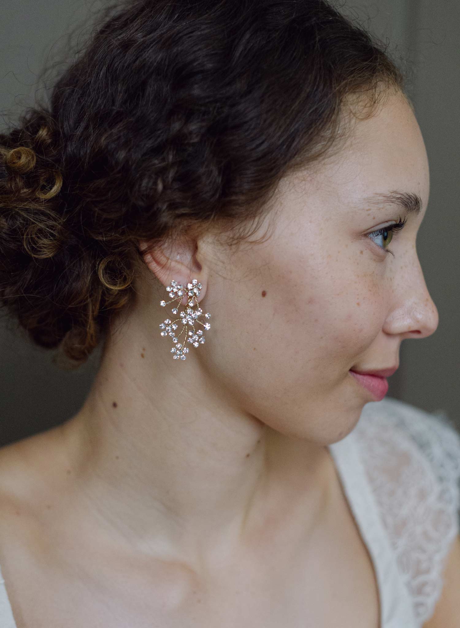 Dainty rhinestone blossom earrings - Style #2604