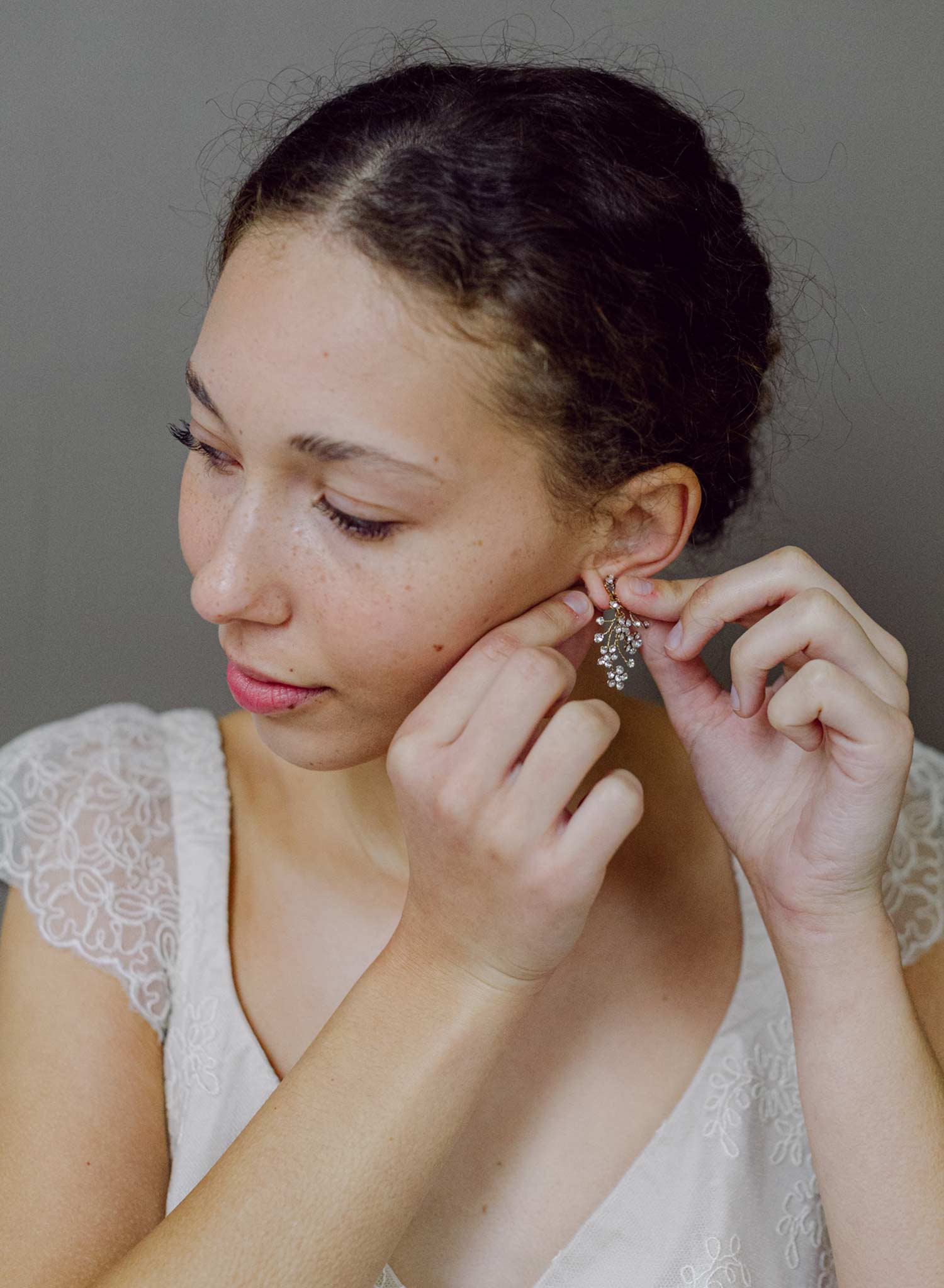 Dainty rhinestone blossom earrings - Style #2604