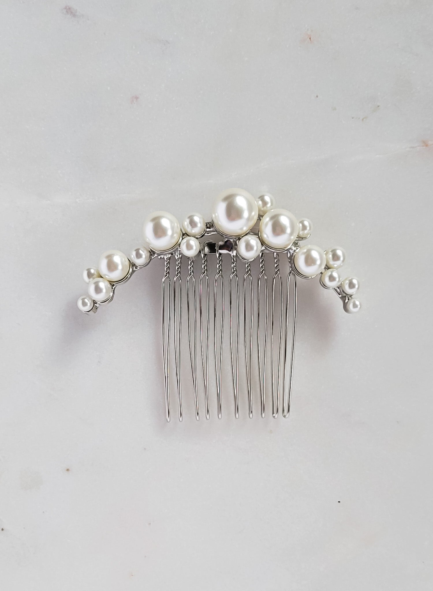 Pearl droplets hair comb, small - Style #2607