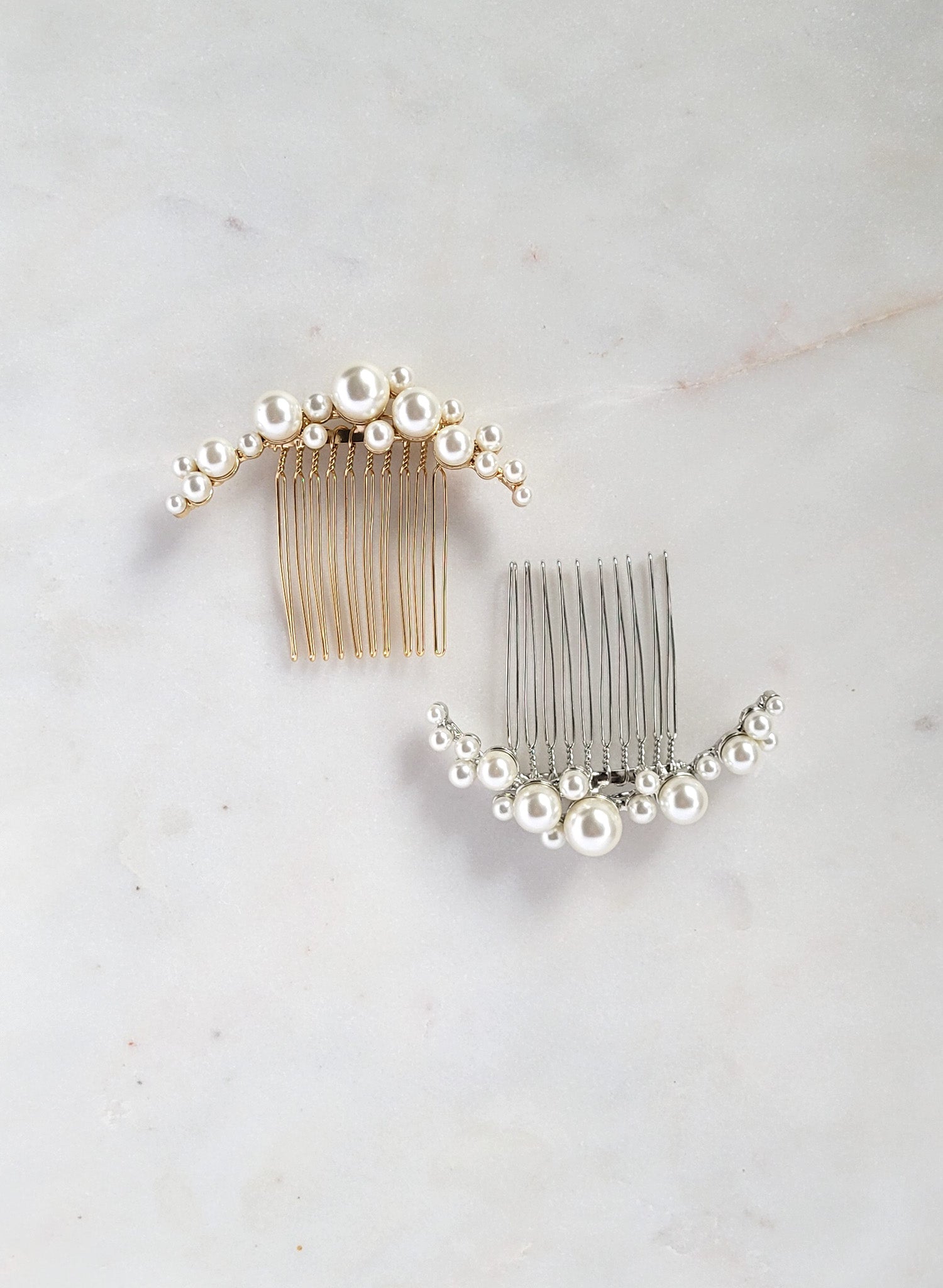 Pearl droplets hair comb, small - Style #2607