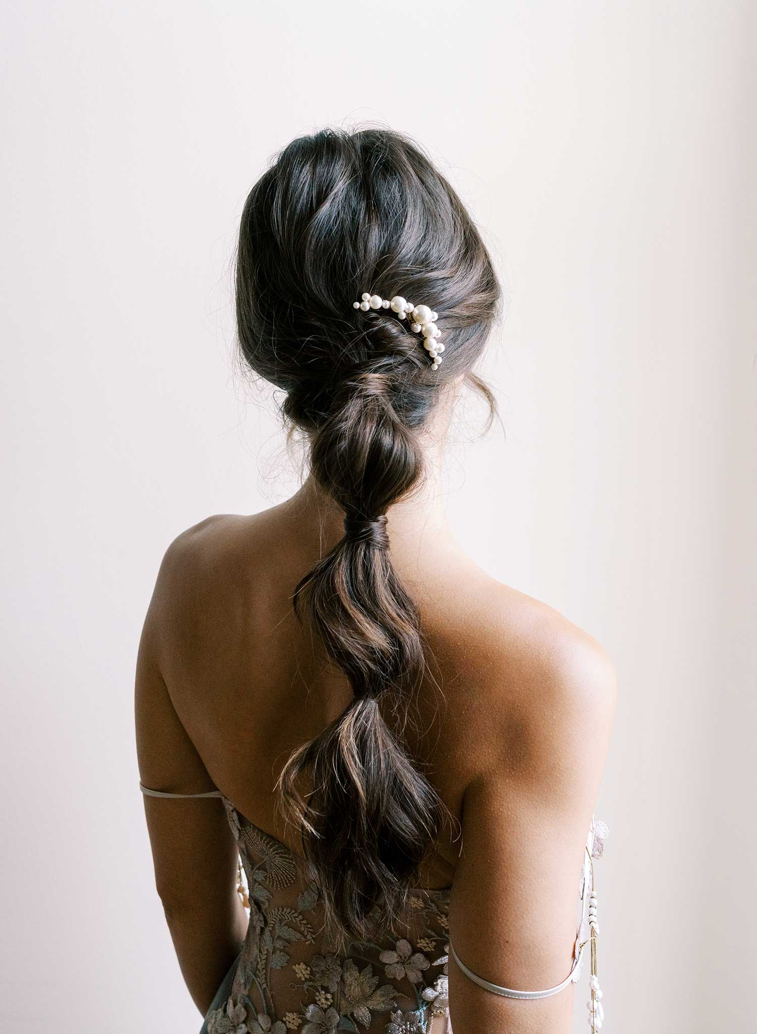 Pearl droplets hair comb, small - Style #2607