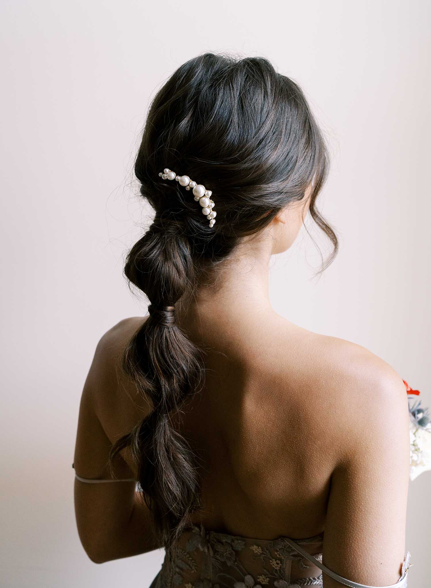 Pearl droplets hair comb, small - Style #2607