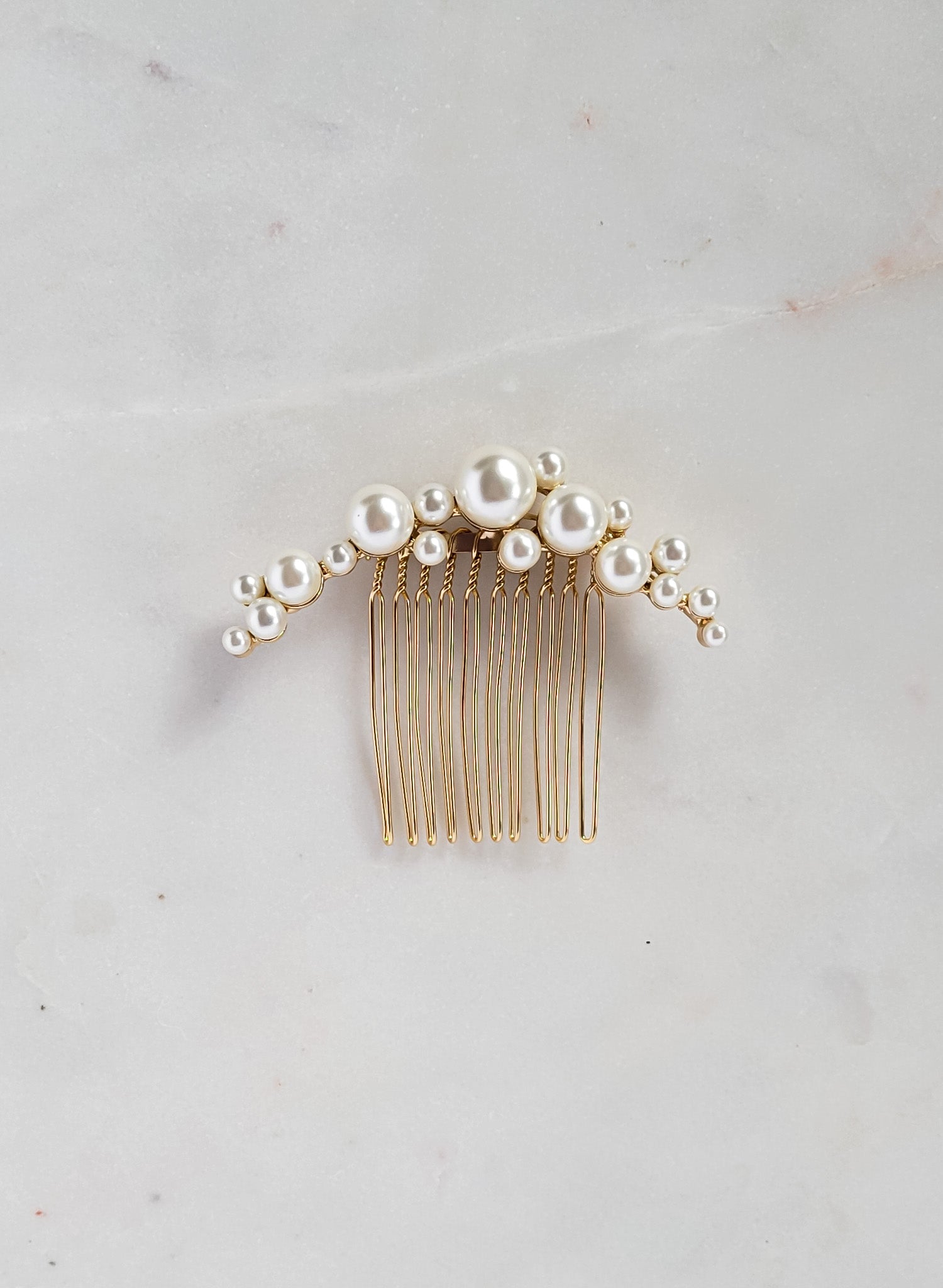 Pearl droplets hair comb, small - Style #2607