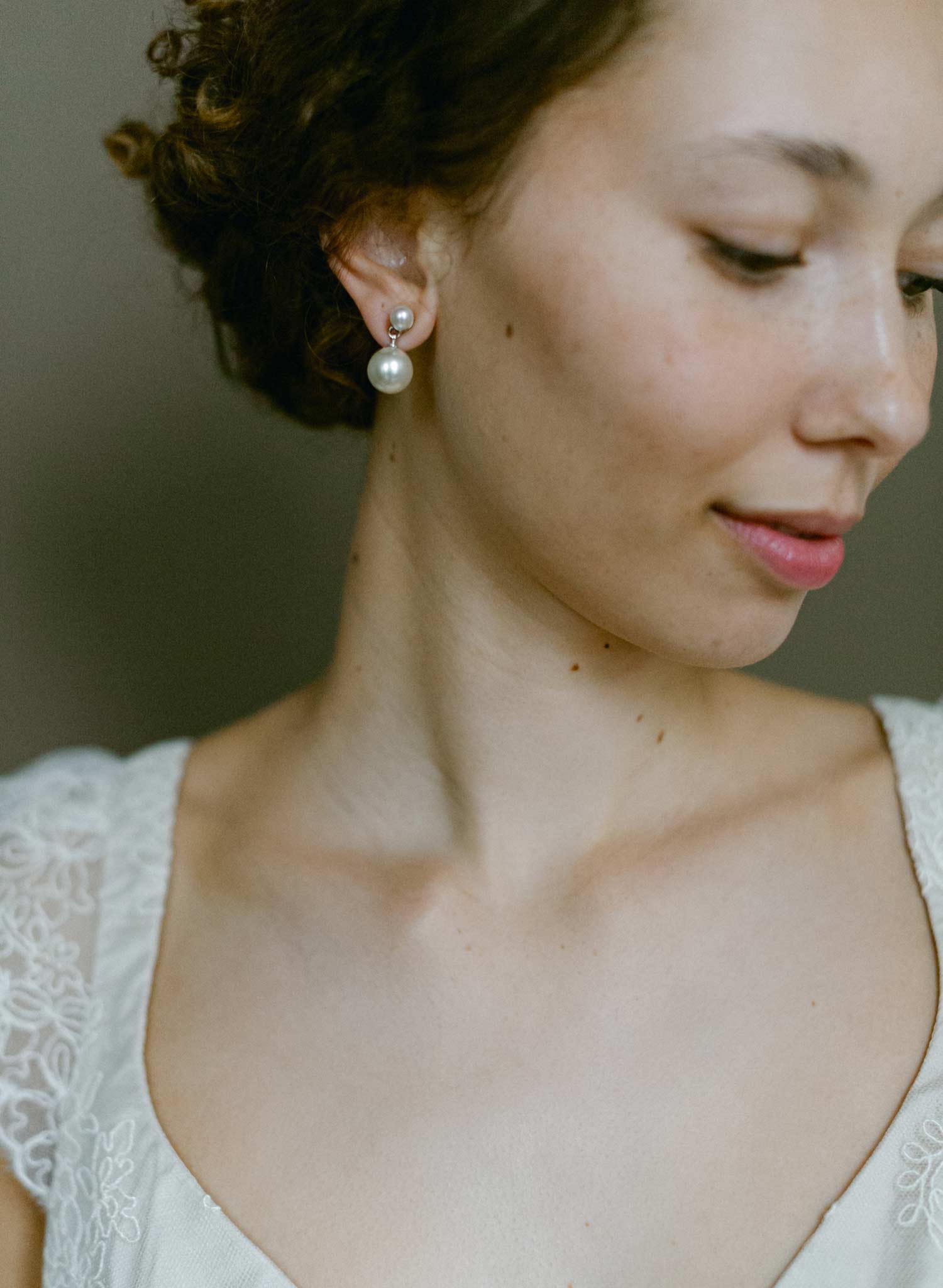 Simple pearl drop earrings - Style #2608