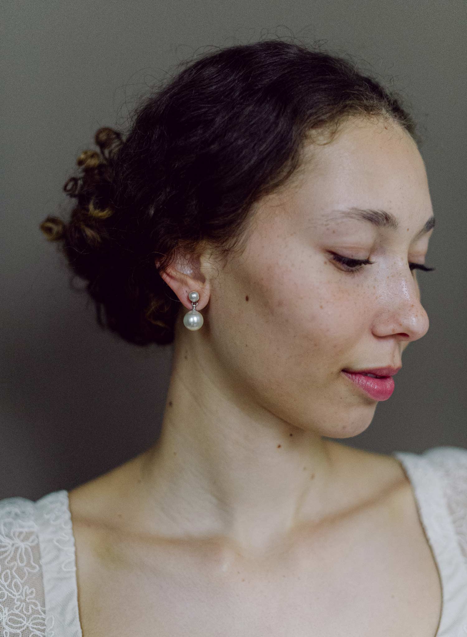 Simple pearl drop earrings - Style #2608