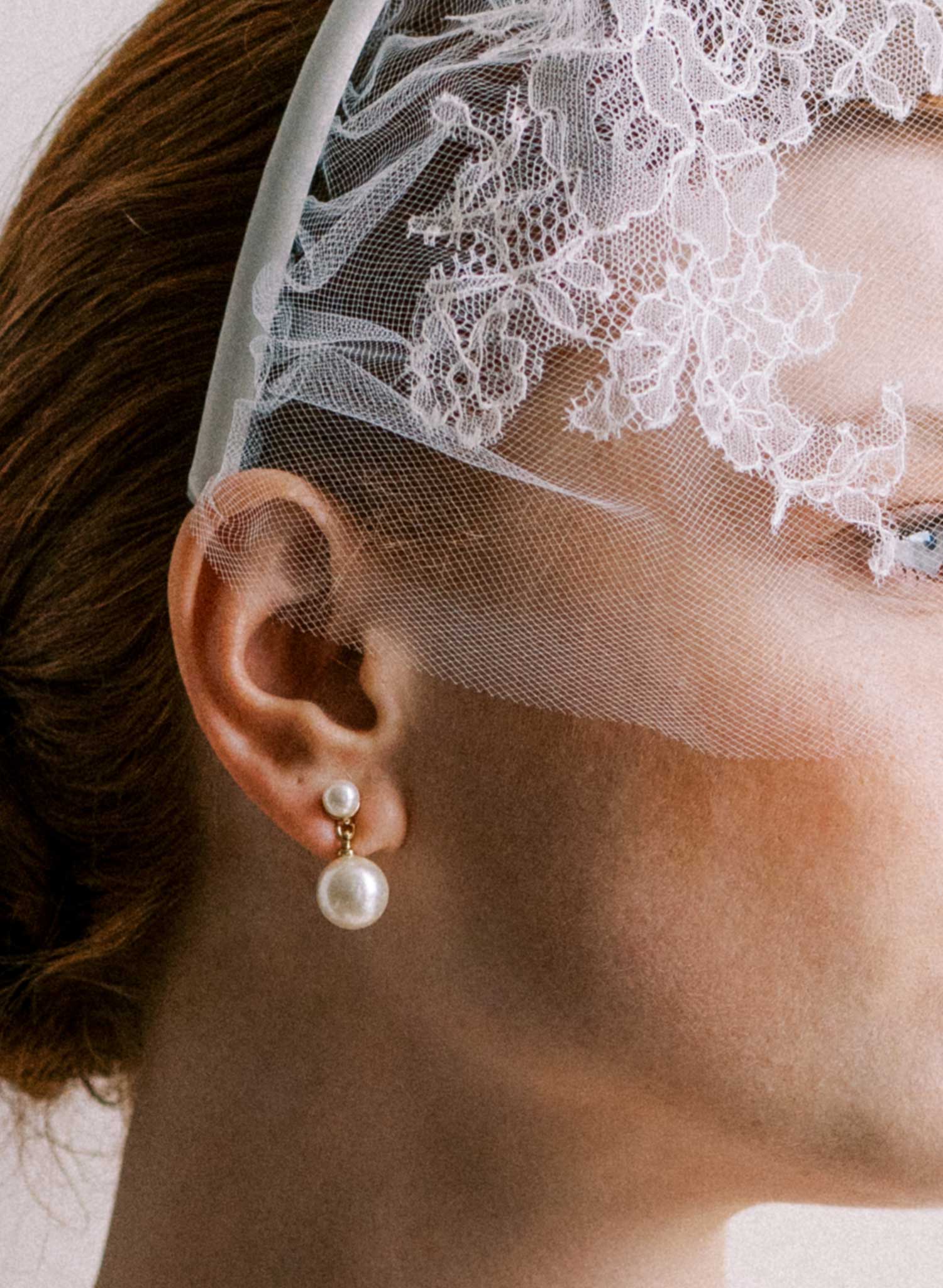 Simple pearl drop earrings - Style #2608