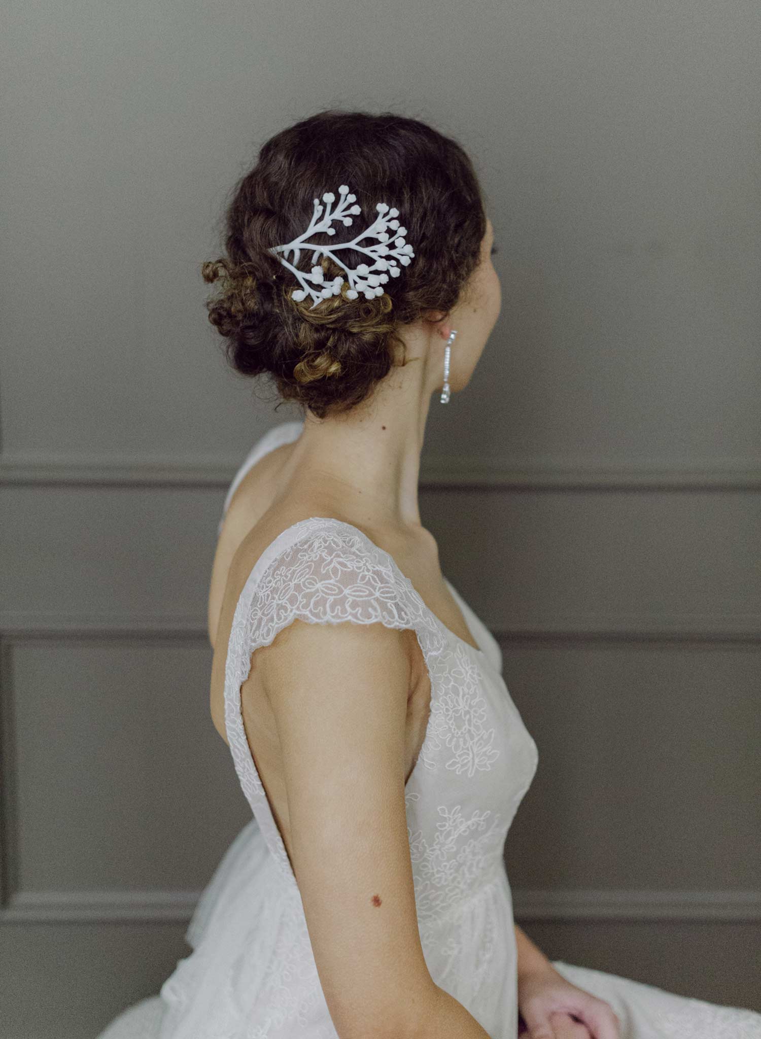 Large baby's breath double hair pin - Style #2612