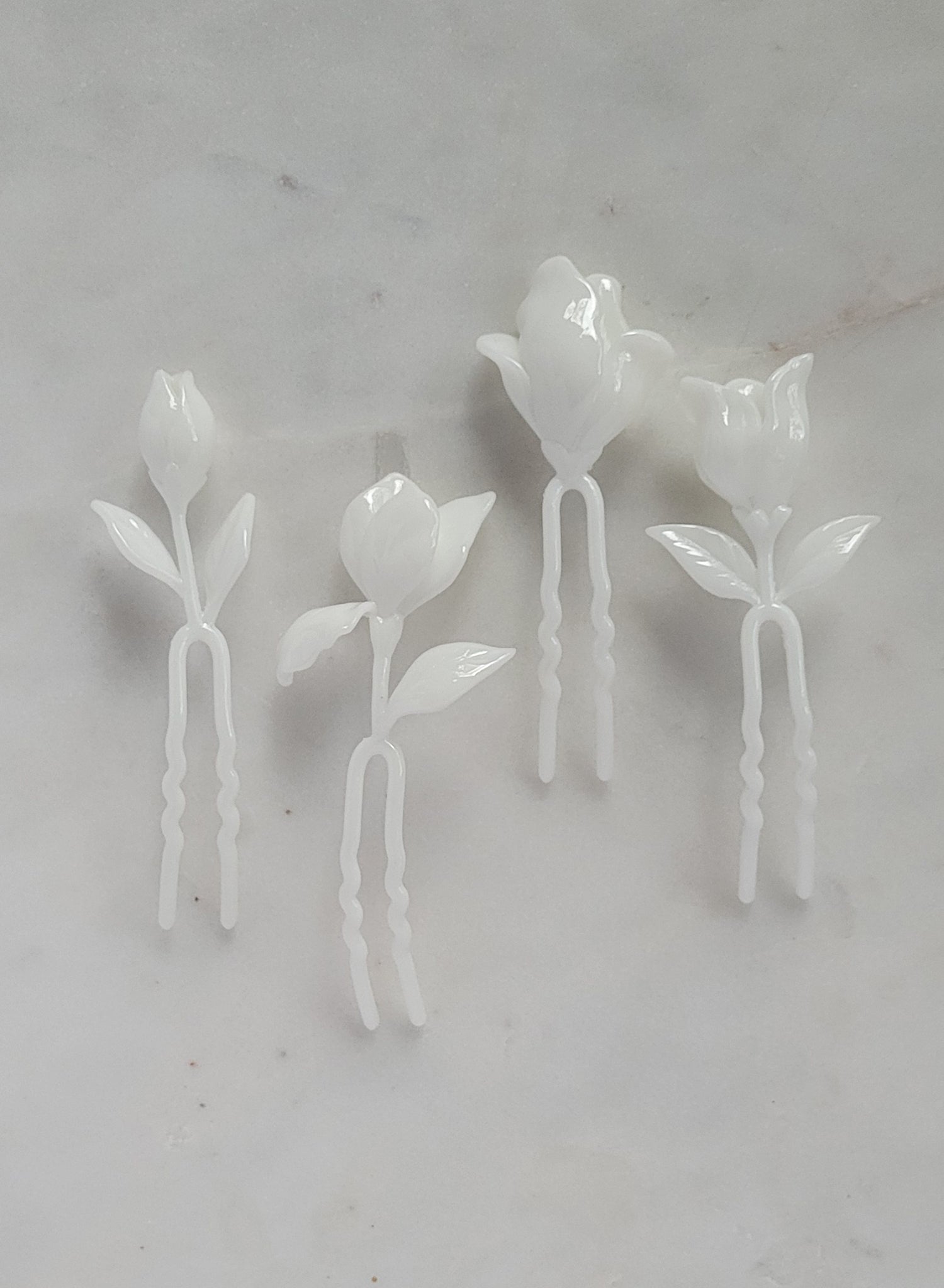 High gloss iris blooms hair pin set of 4 - Style #2615