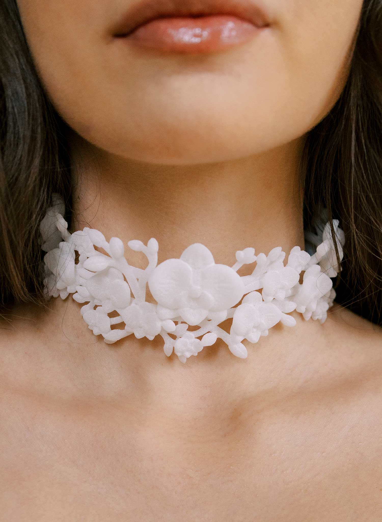 Orchid branches bridal choker necklace - Style #2618