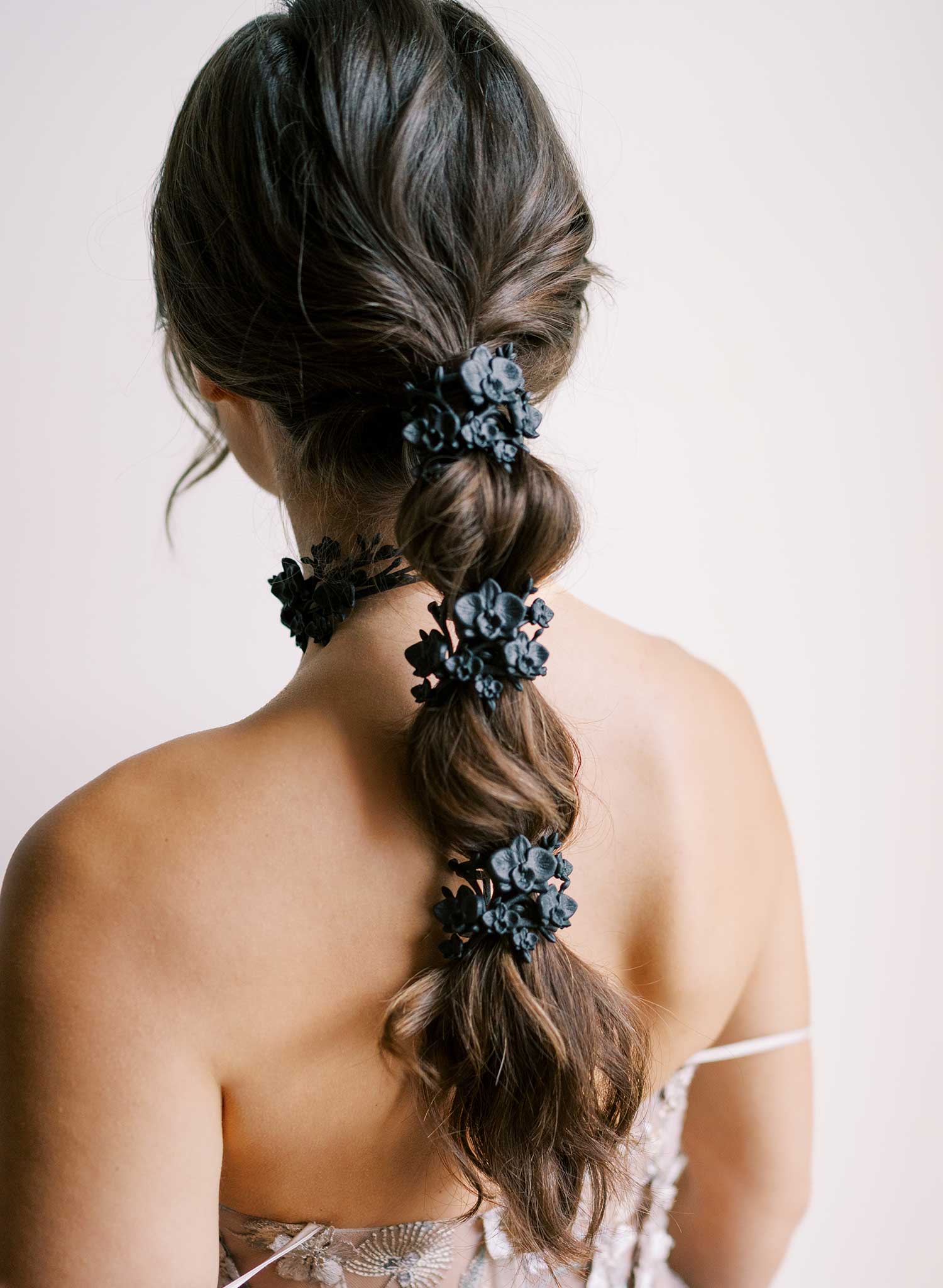 Orchid branches pony tail cuff - Style #2619