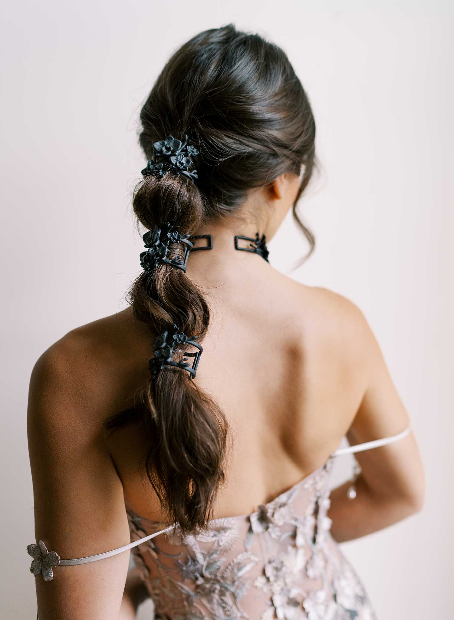 Orchid branches pony tail cuff - Style #2619