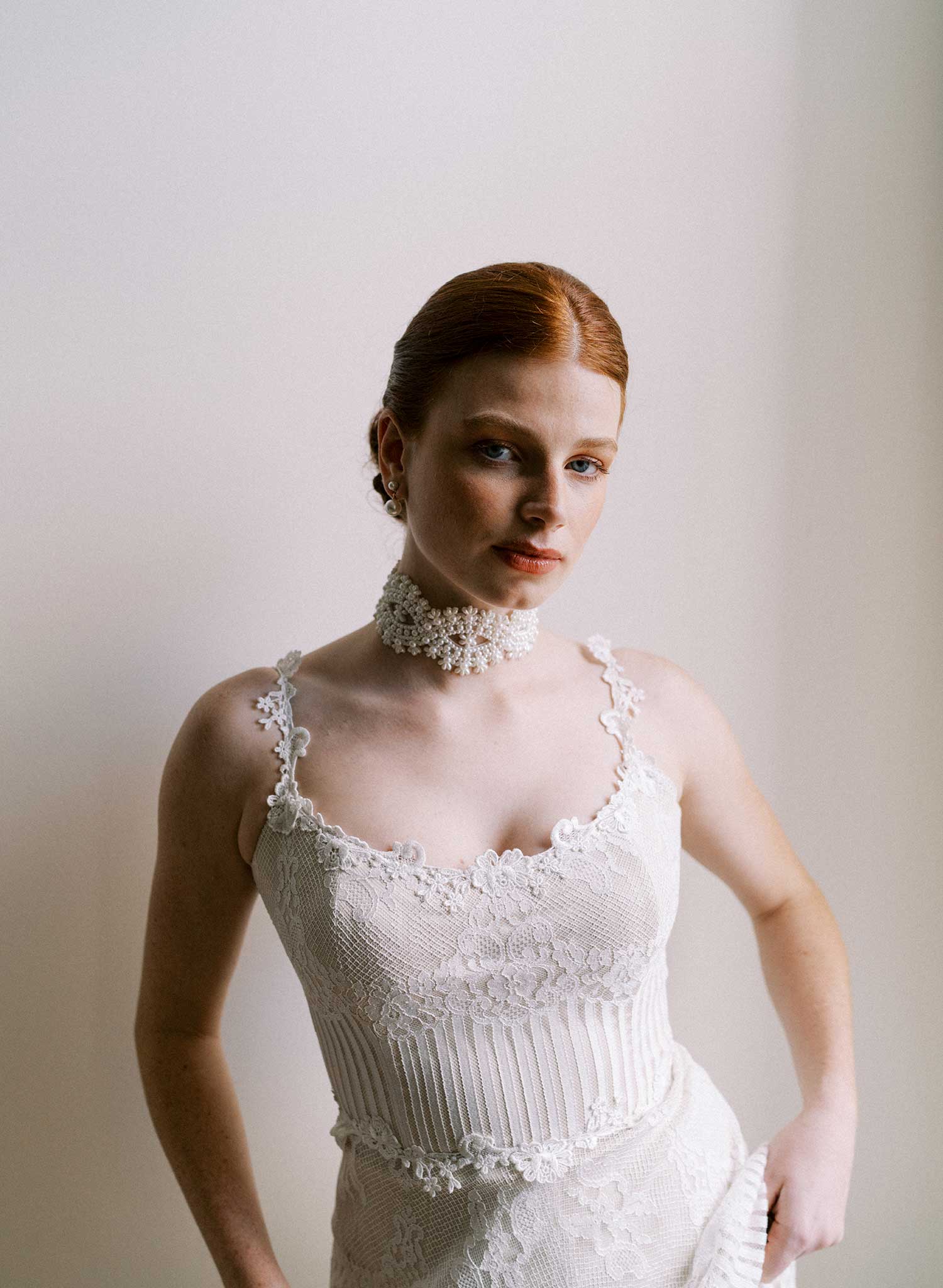 Pearl ornate choker necklace - Style #2625