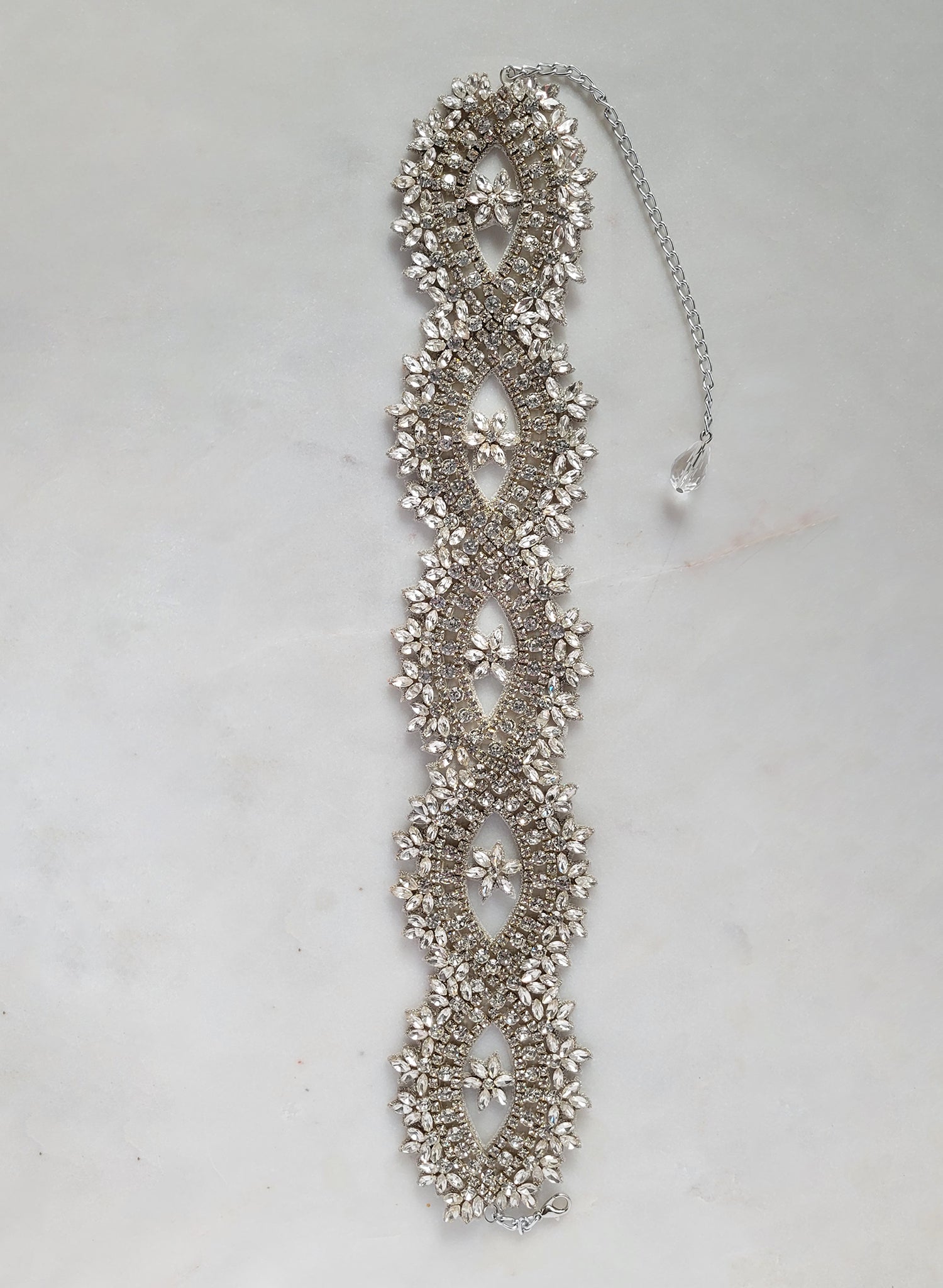 Crystal infinity loops choker necklace - Style #2626