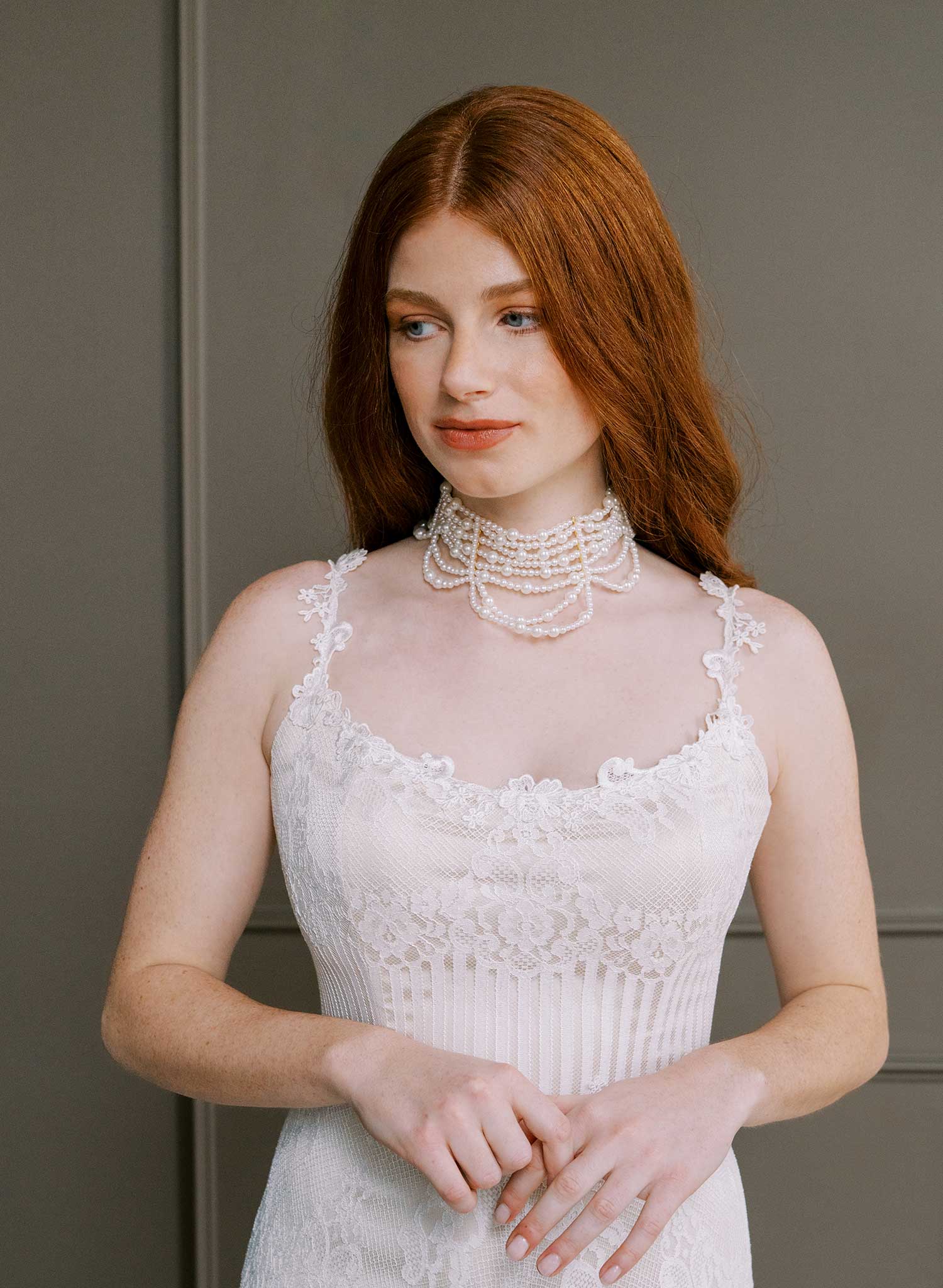 Pearl swags choker necklace - Style #2630