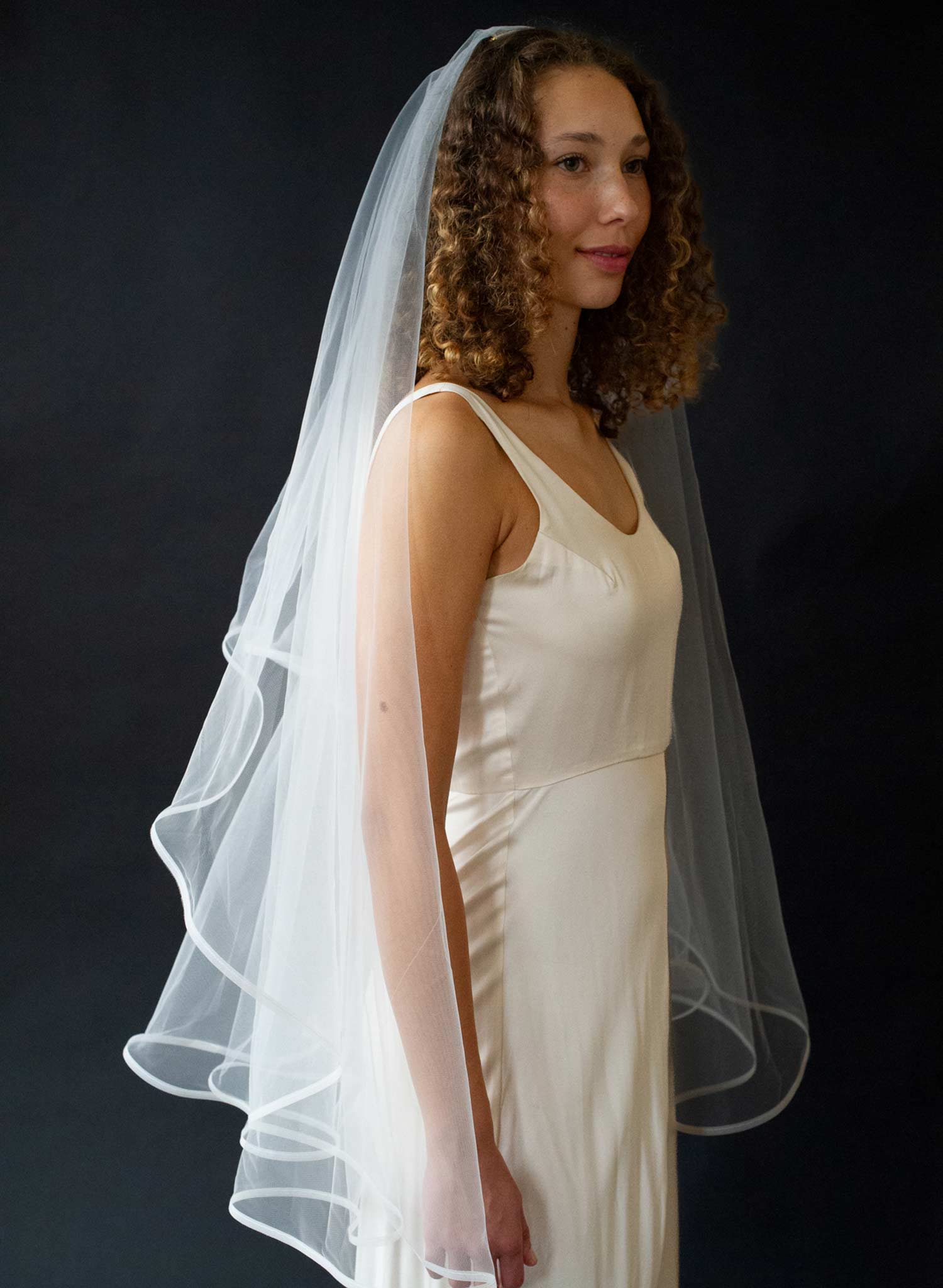 Horsehair edge bridal veil - Style #2649