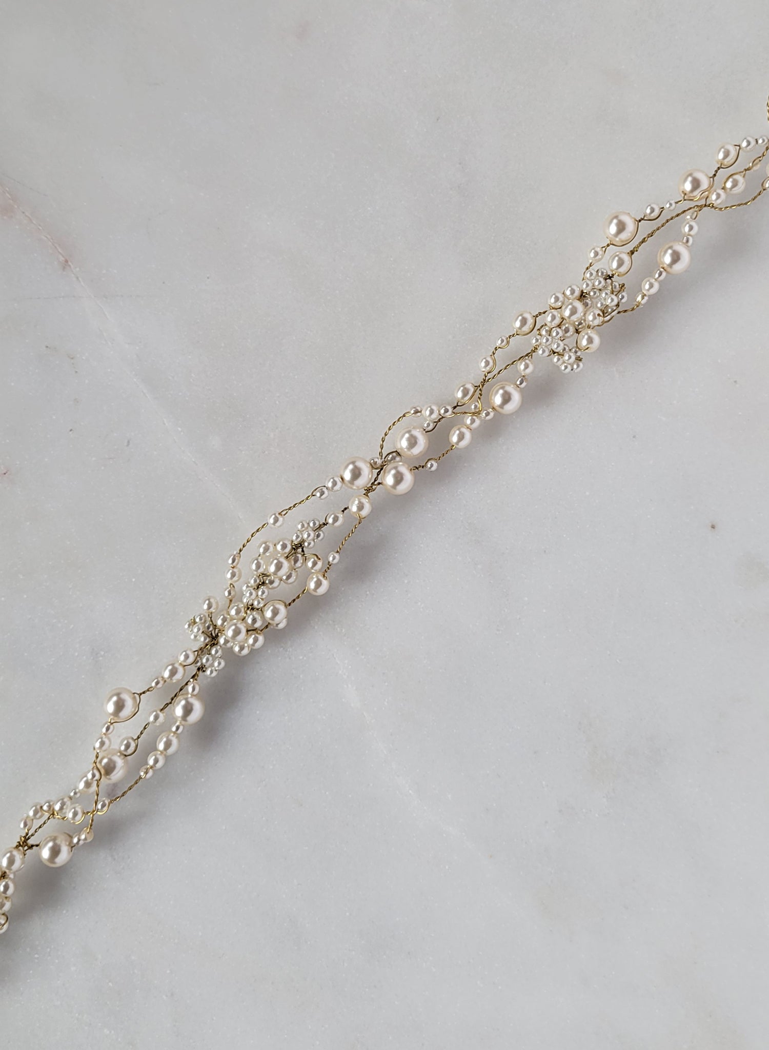 Twisted bridal pearl choker necklace - Style #2651