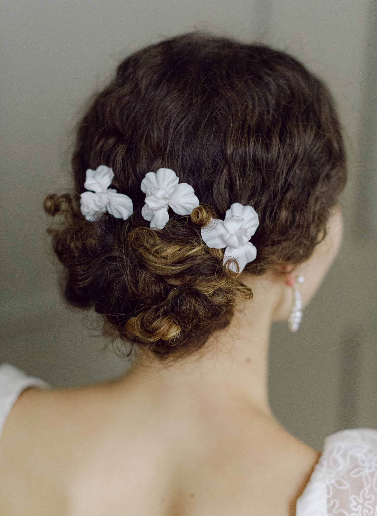 Abstract matte iris flower hair pin set of 3 - Style #2661