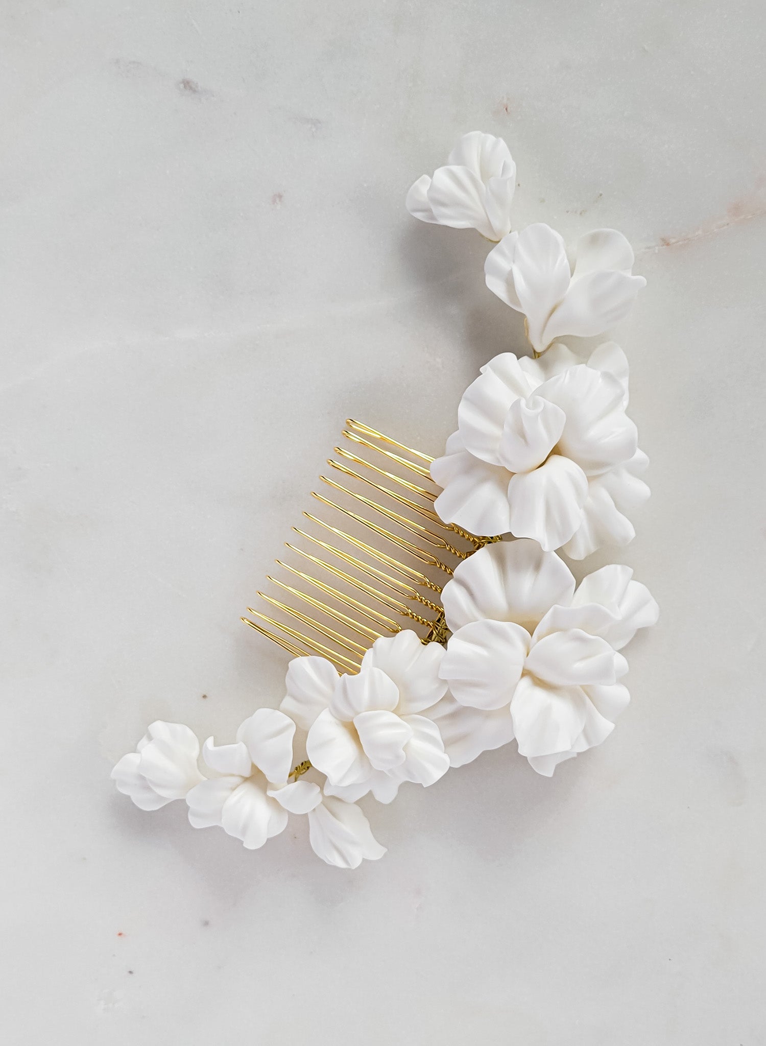 Abstract matte orchid flower hair comb - Style #2662