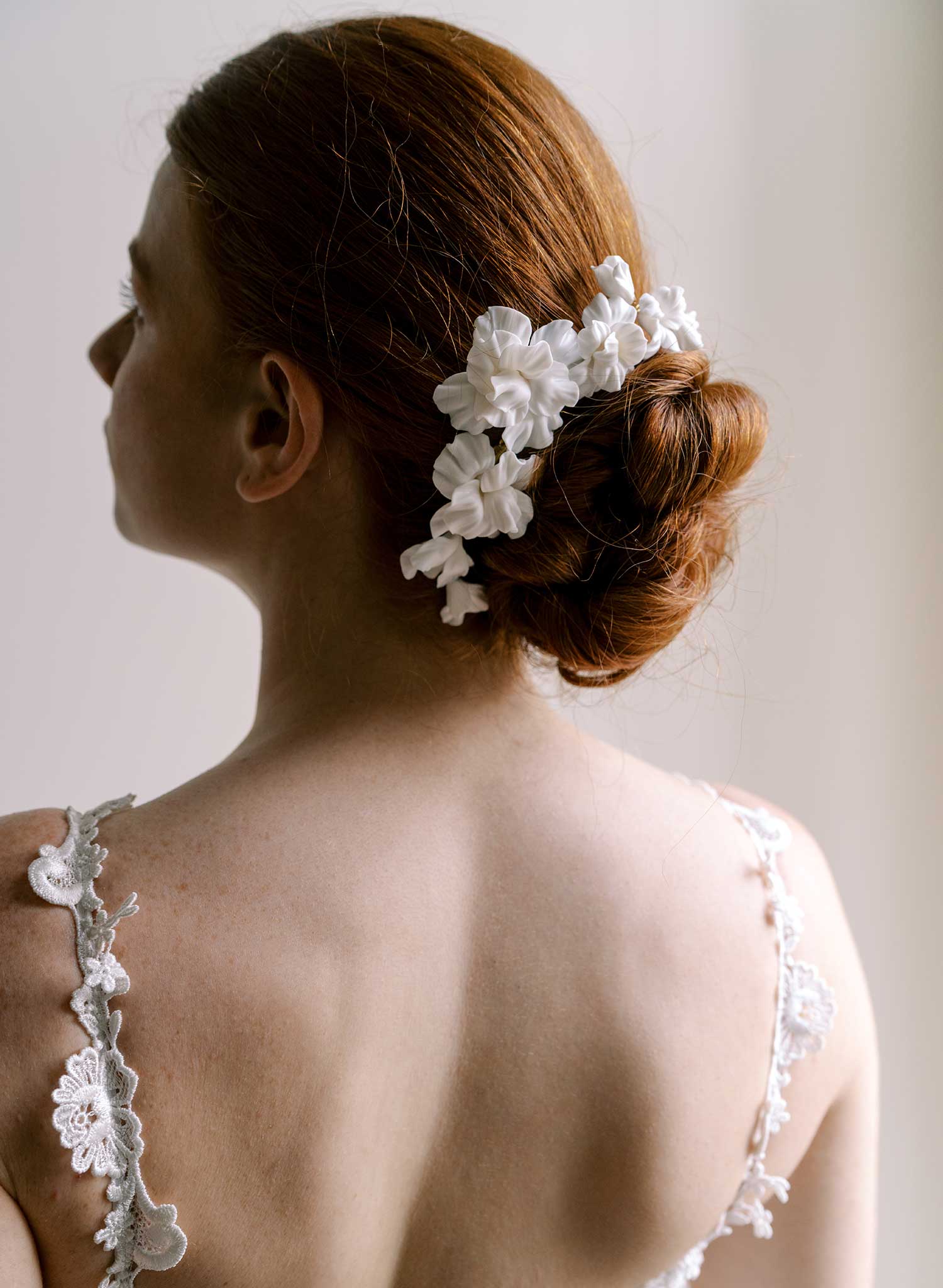 Abstract matte orchid flower hair comb - Style #2662