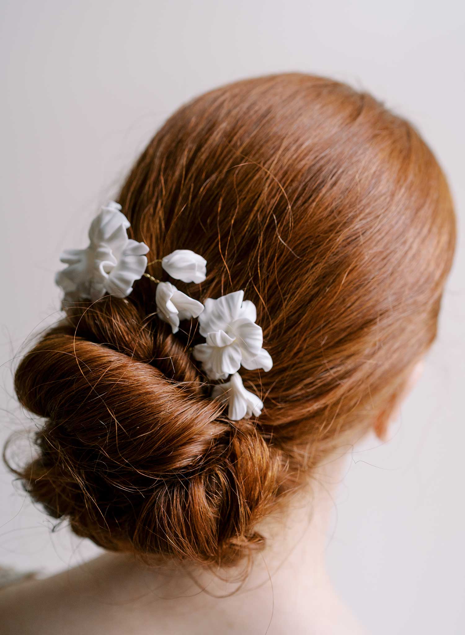 Abstract matte orchid bridal hair pin set of 3 - Style #2663