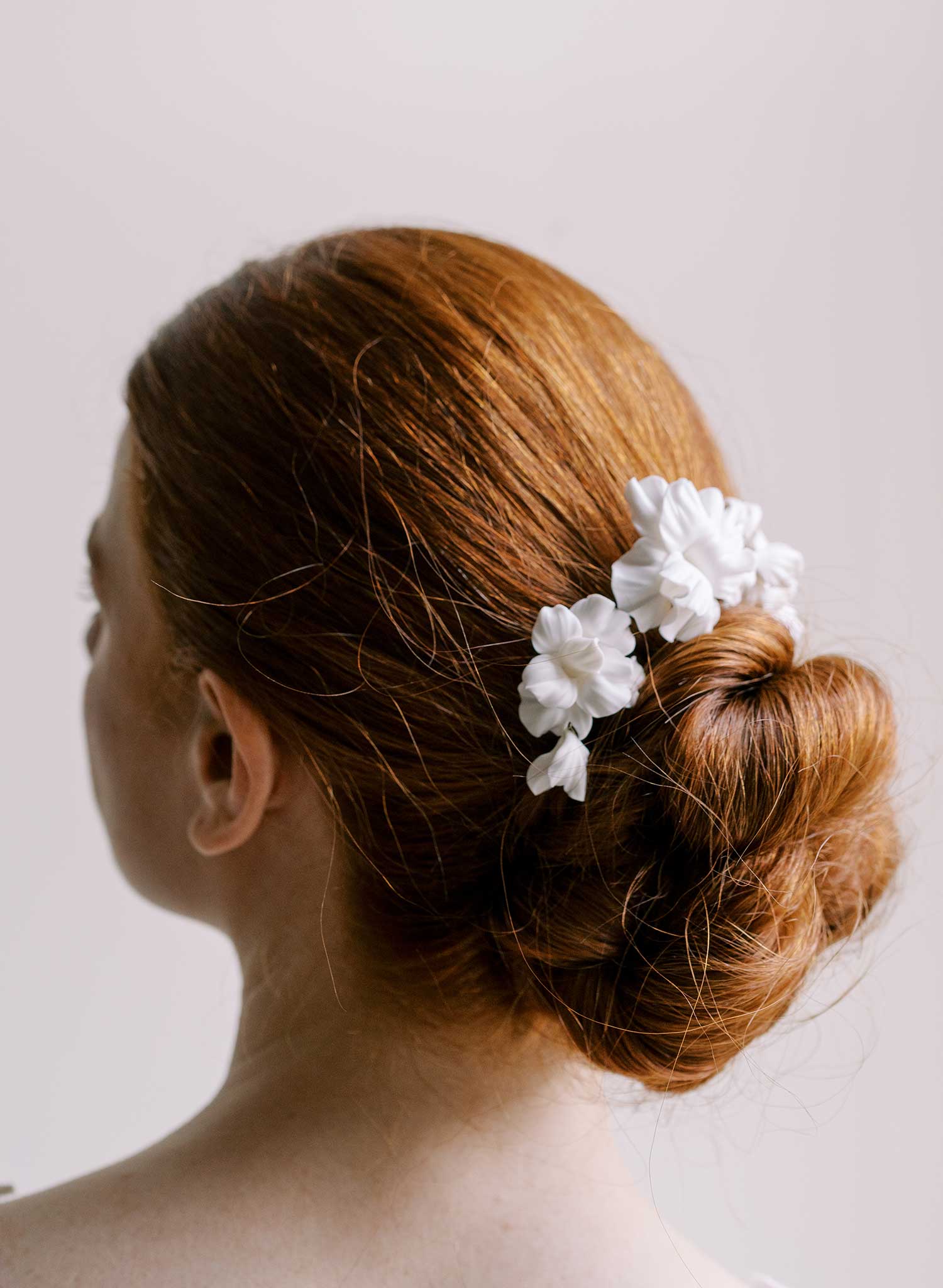 Abstract matte orchid bridal hair pin set of 3 - Style #2663