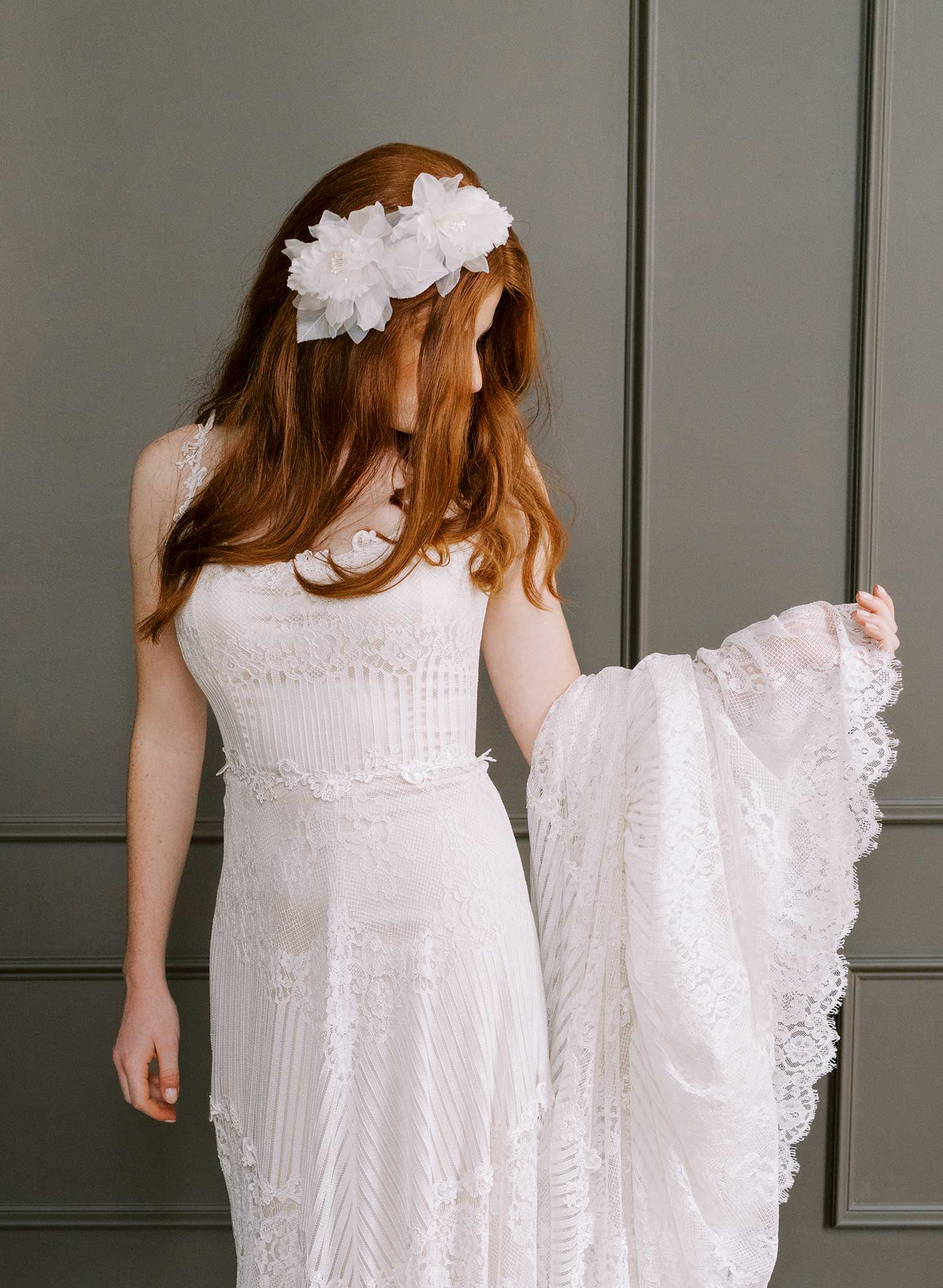 Double silk iris florals headband - Style #2668