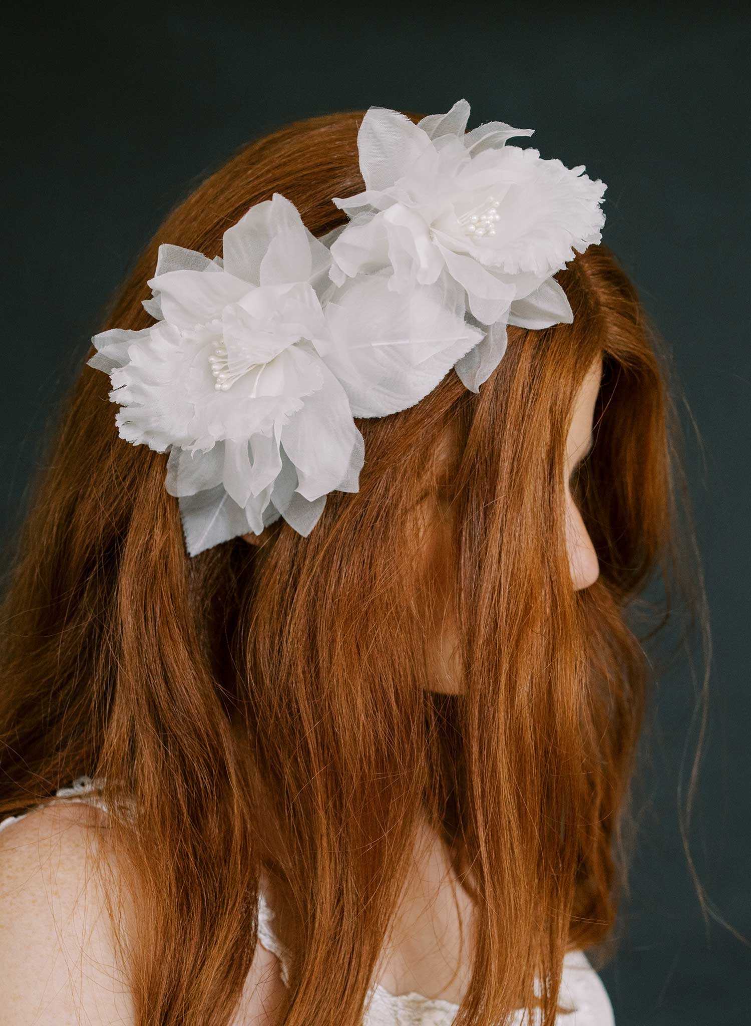 Double silk iris florals headband - Style #2668