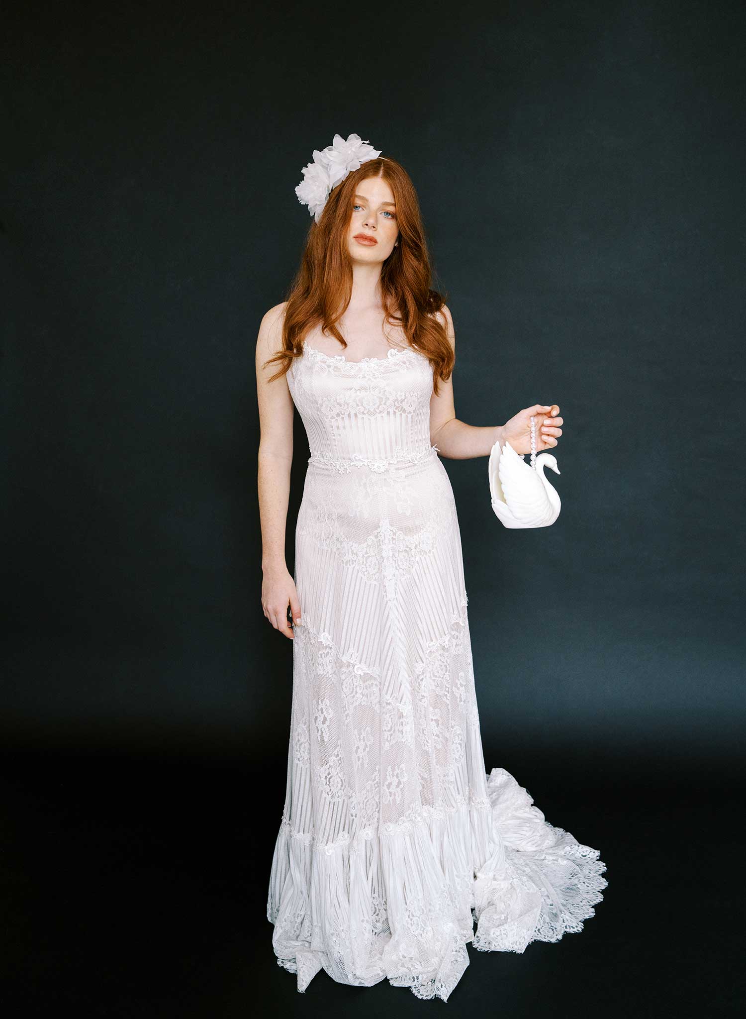 Double silk iris florals headband - Style #2668