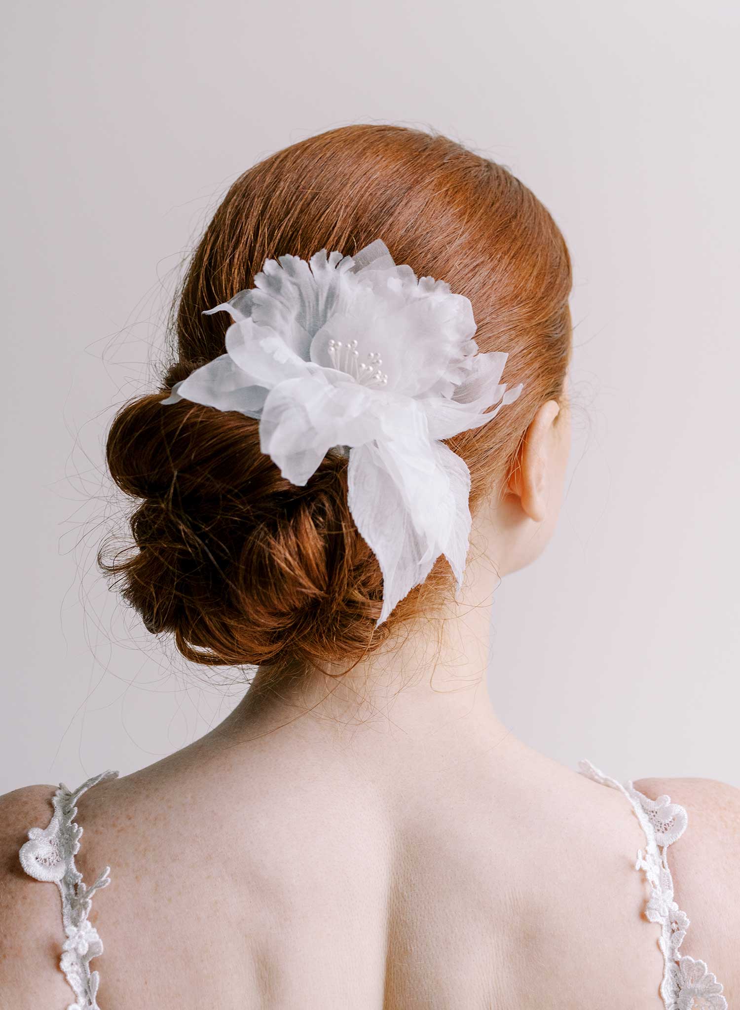 Silk organza iris bridal hair comb - Style #2670